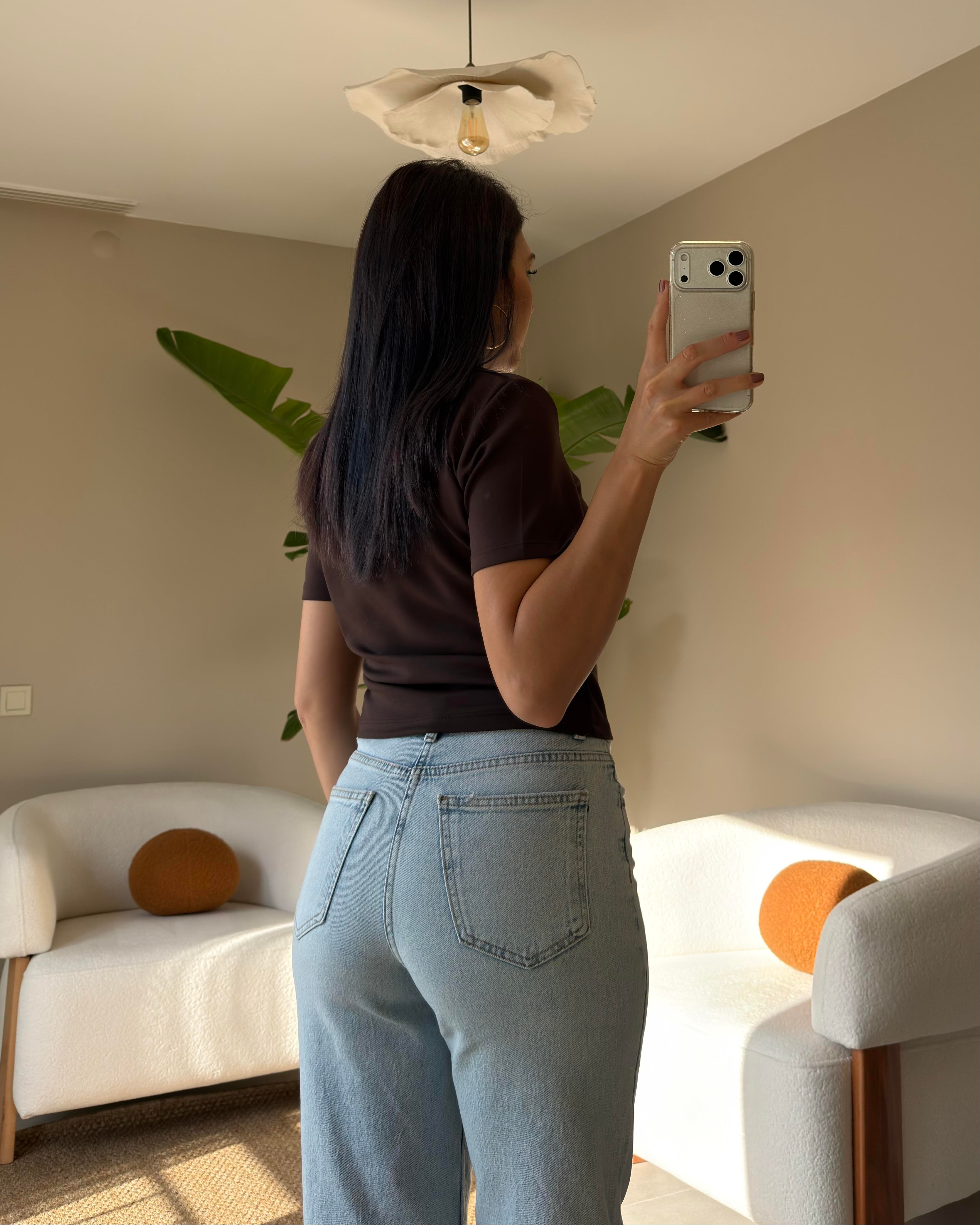 KAHVE KISA KOLLU TİŞÖRT