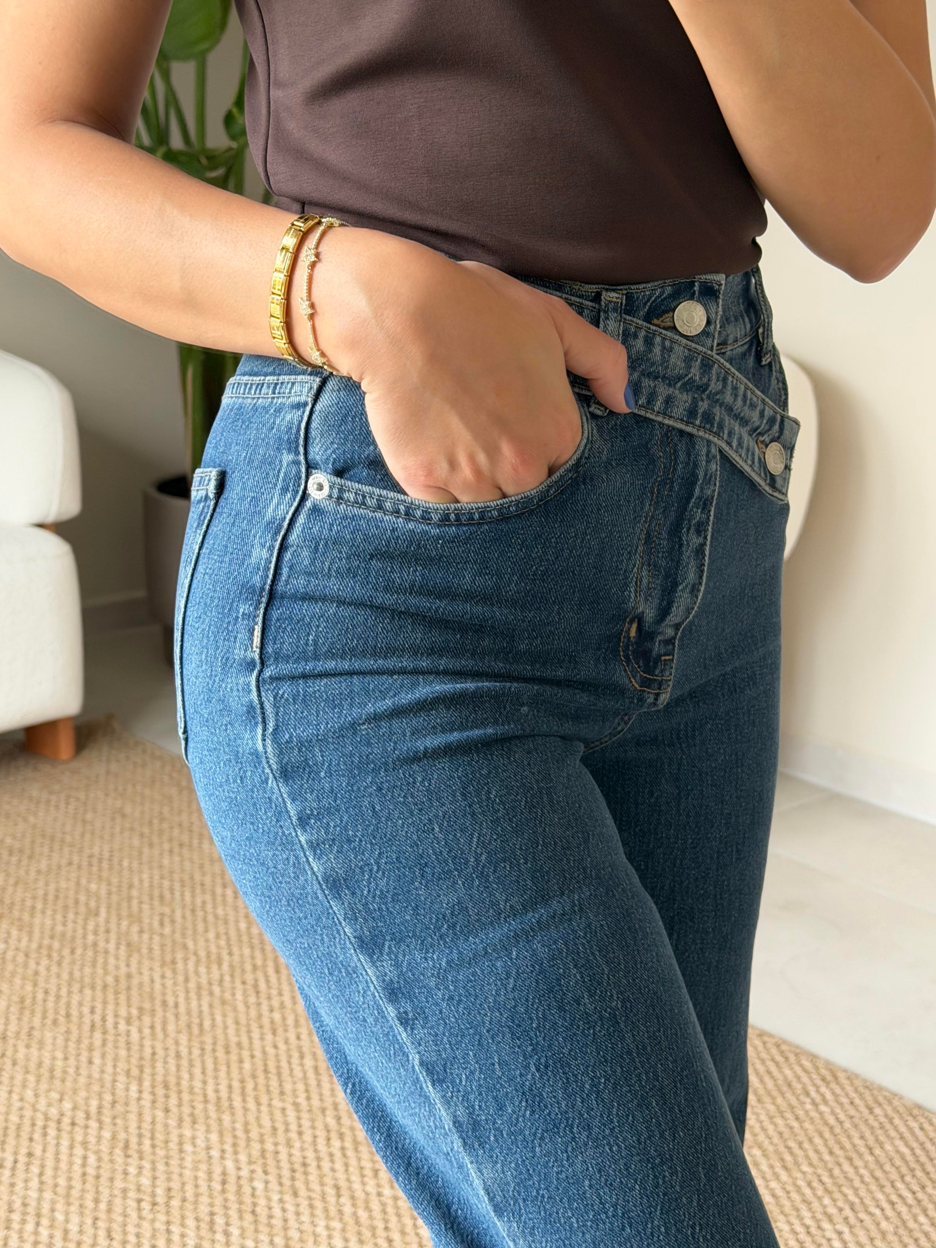 KOYU MAVİ WIDE LEG JEAN