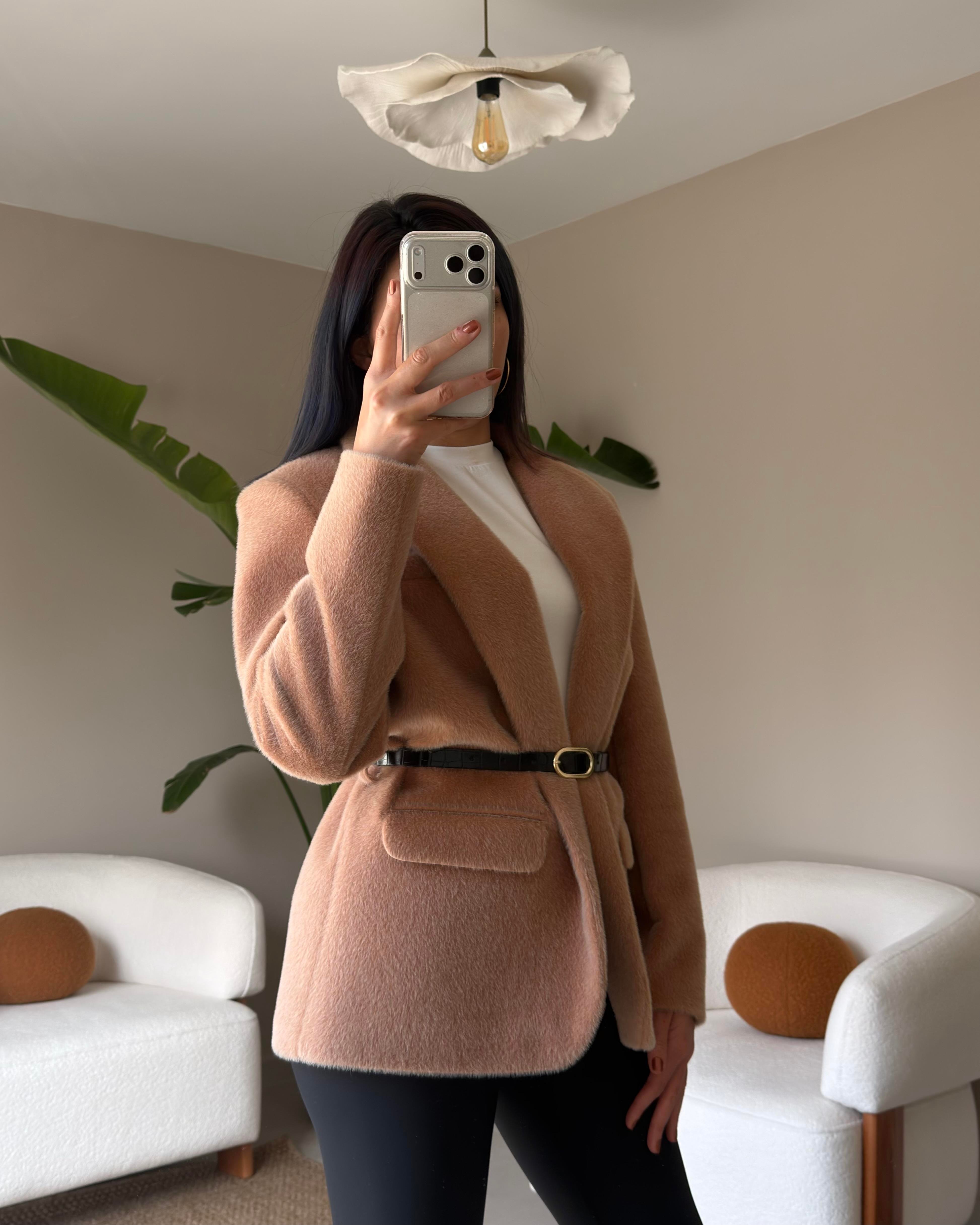 TABA KEMERLİ PELUŞ CEKET