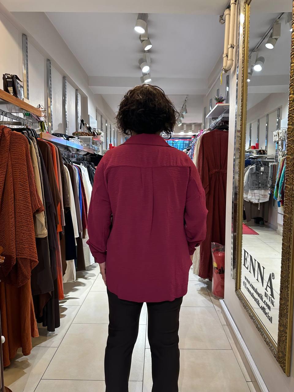 Ayrobin Kumaş Oversize Gömlek