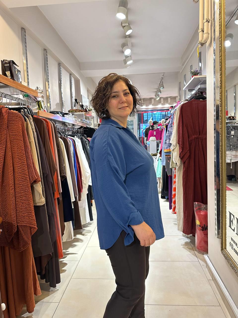 Ayrobin Kumaş Oversize Gömlek