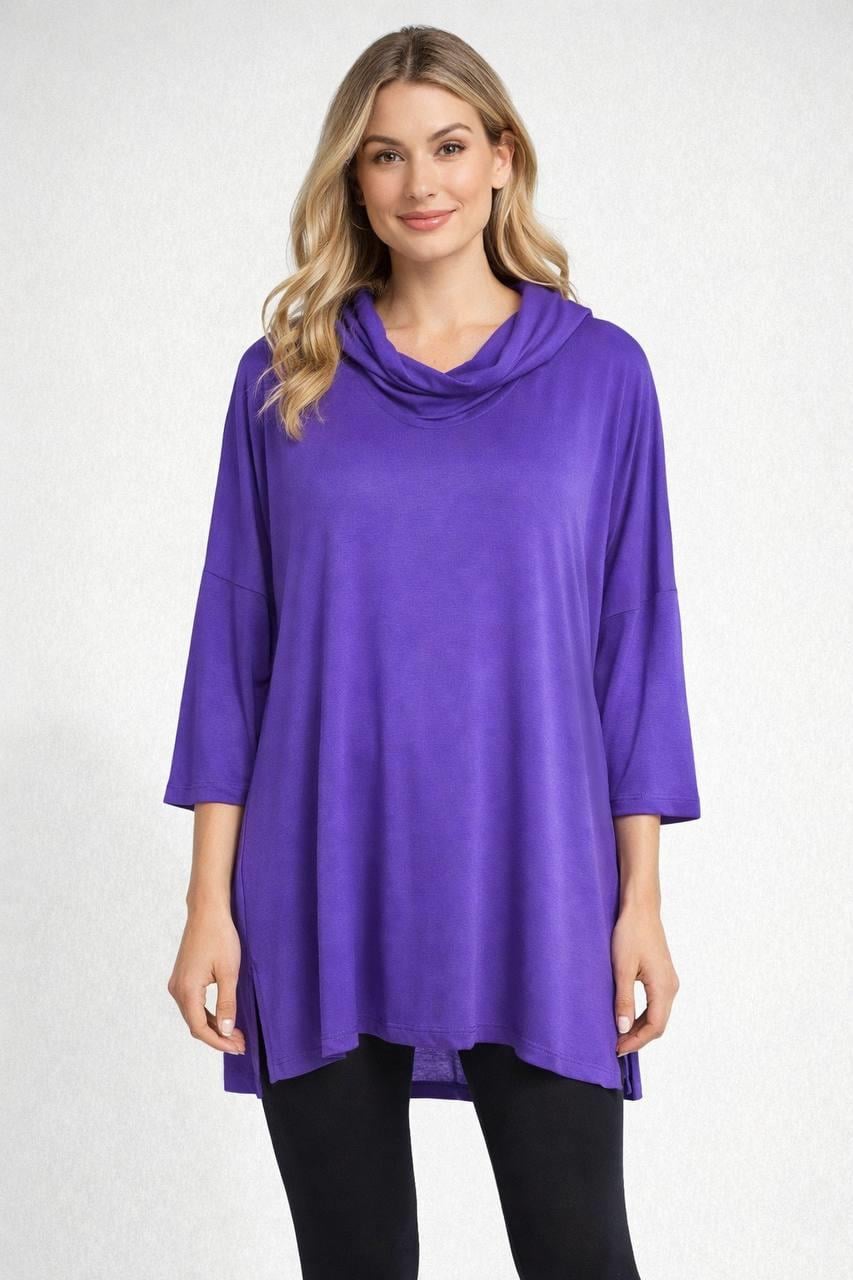 Doğal Viskon Kapüşonlu Modern Tunik