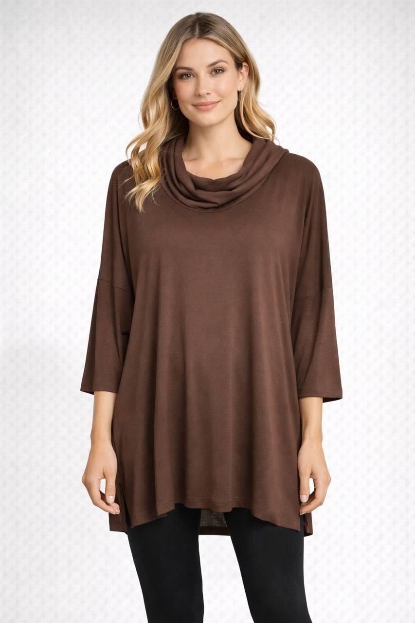 Doğal Viskon Kapüşonlu Modern Tunik