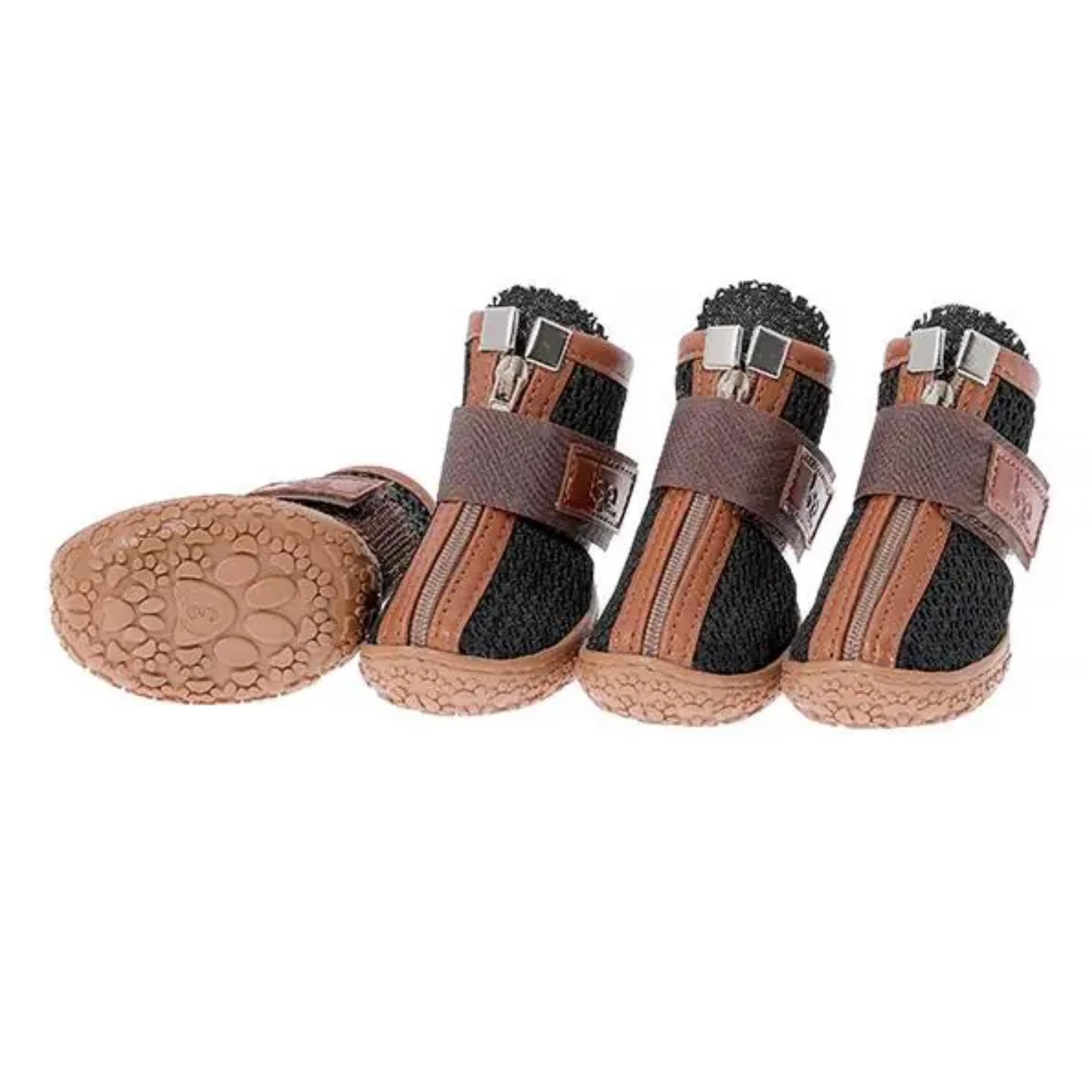 Be Design Fermuarlı Taba Siyah Köpek Ayakkabısı