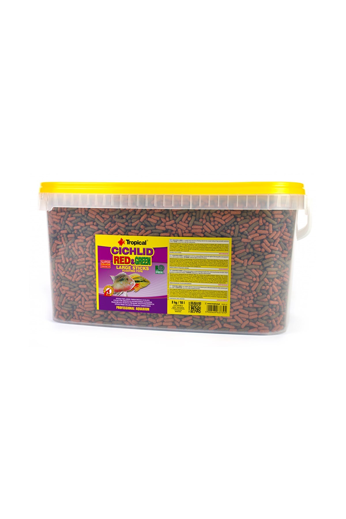 Tropical Cichlid Red&Green Large Sticks 10Lt/3Kg