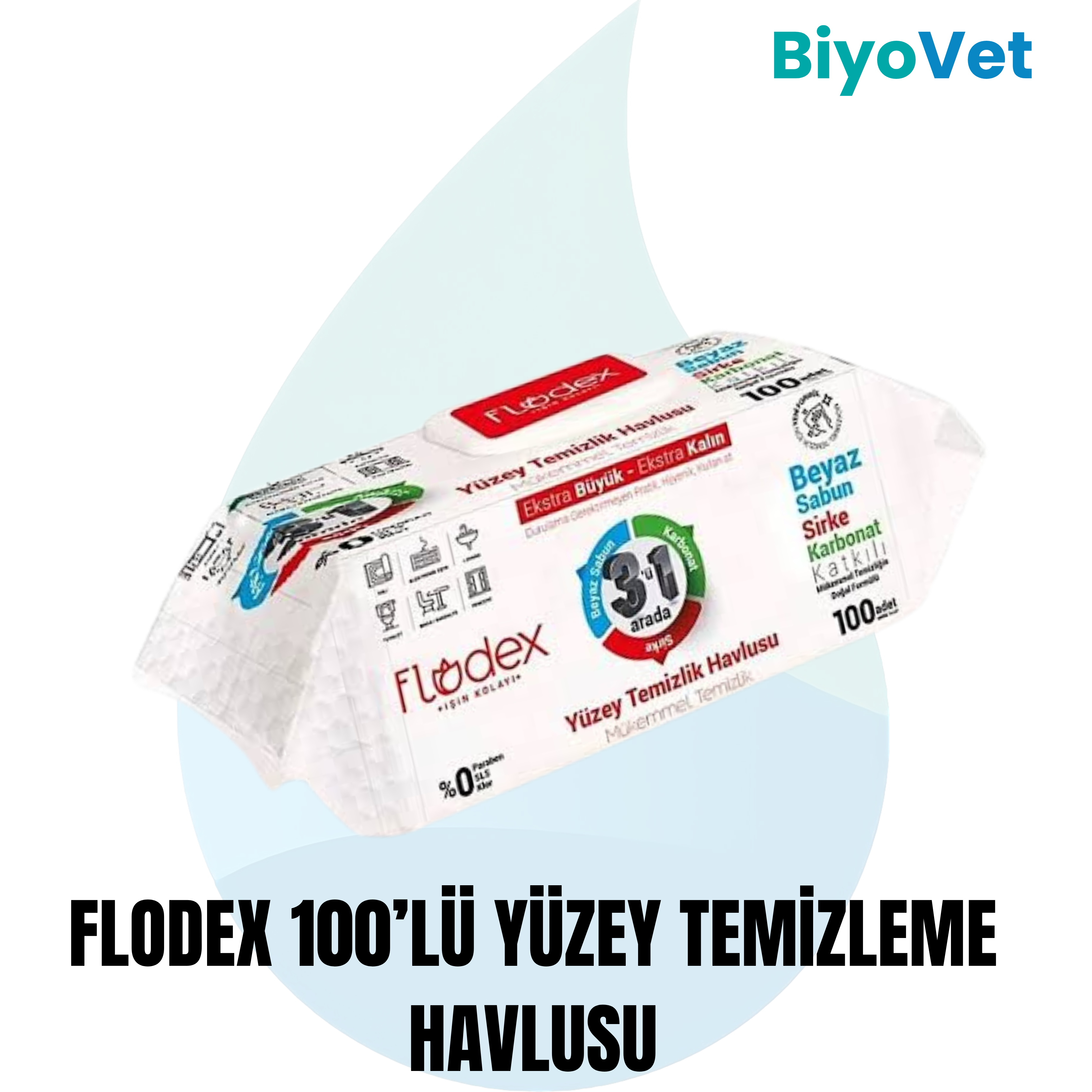 FLODEX YÜZEY TEMİZLEME HAVLUSU 100'lü