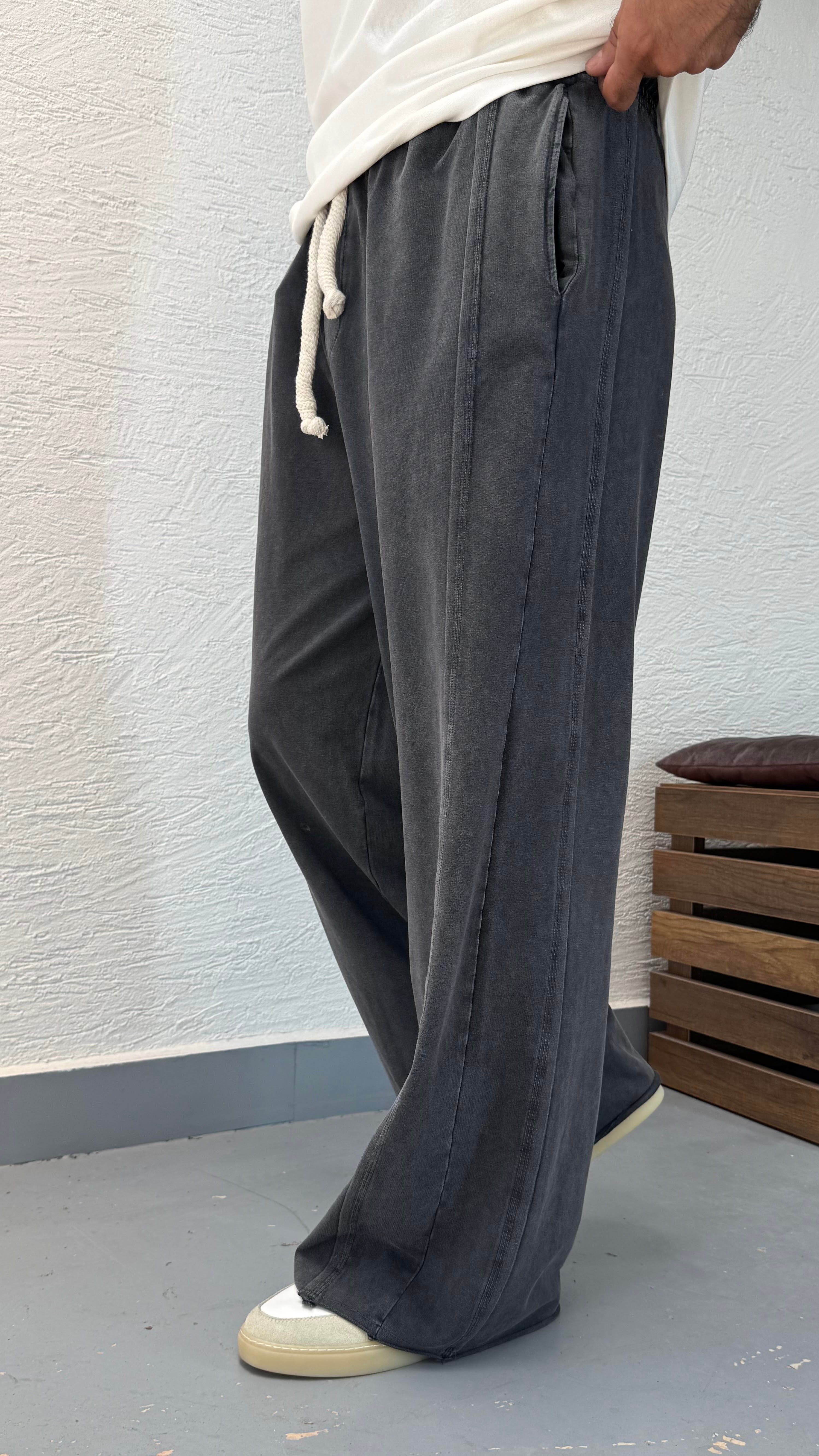                                        Yıkamalı Baggy Bol Eşofman        