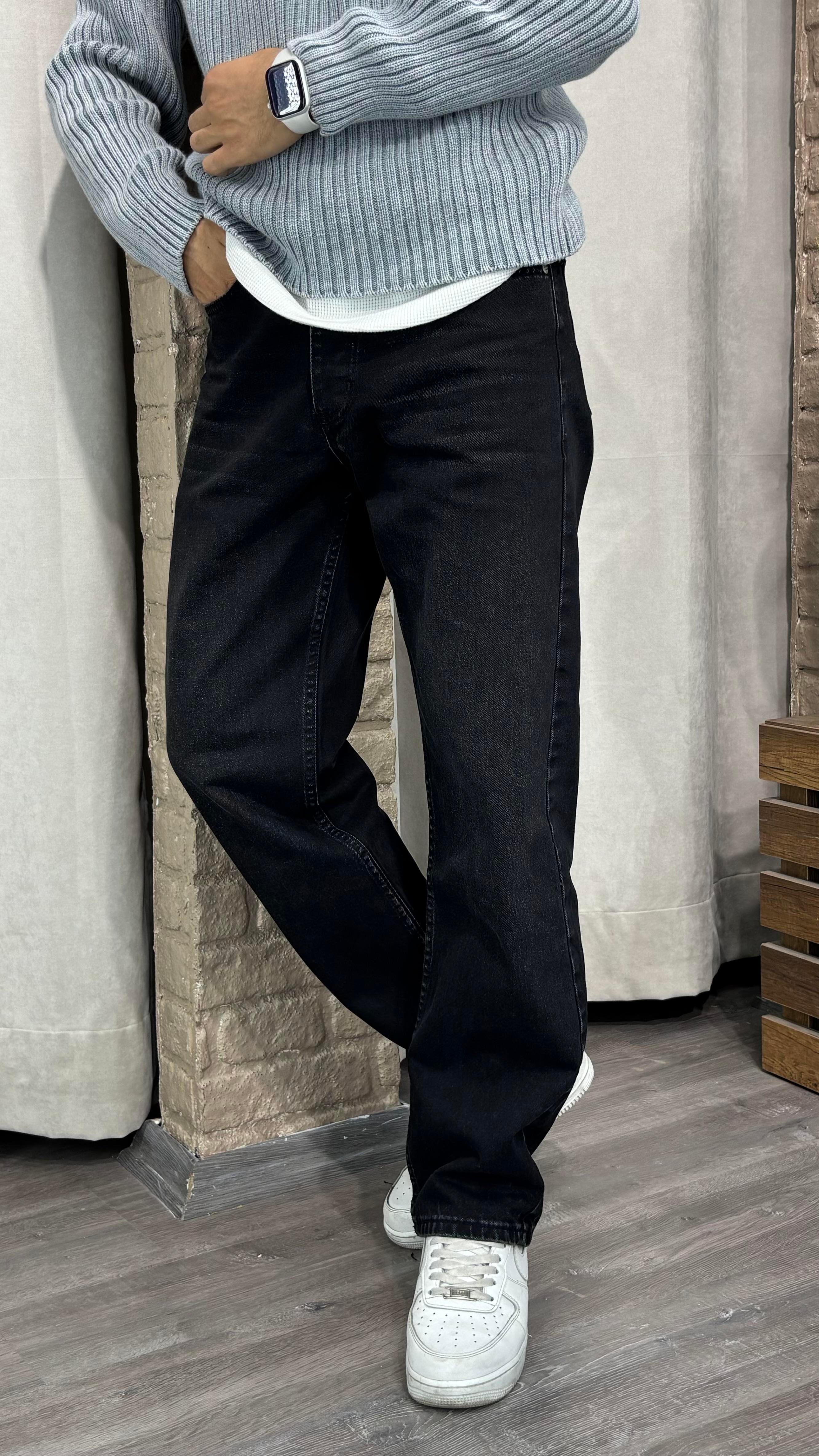 Baggy Denim Siyah Pantolon