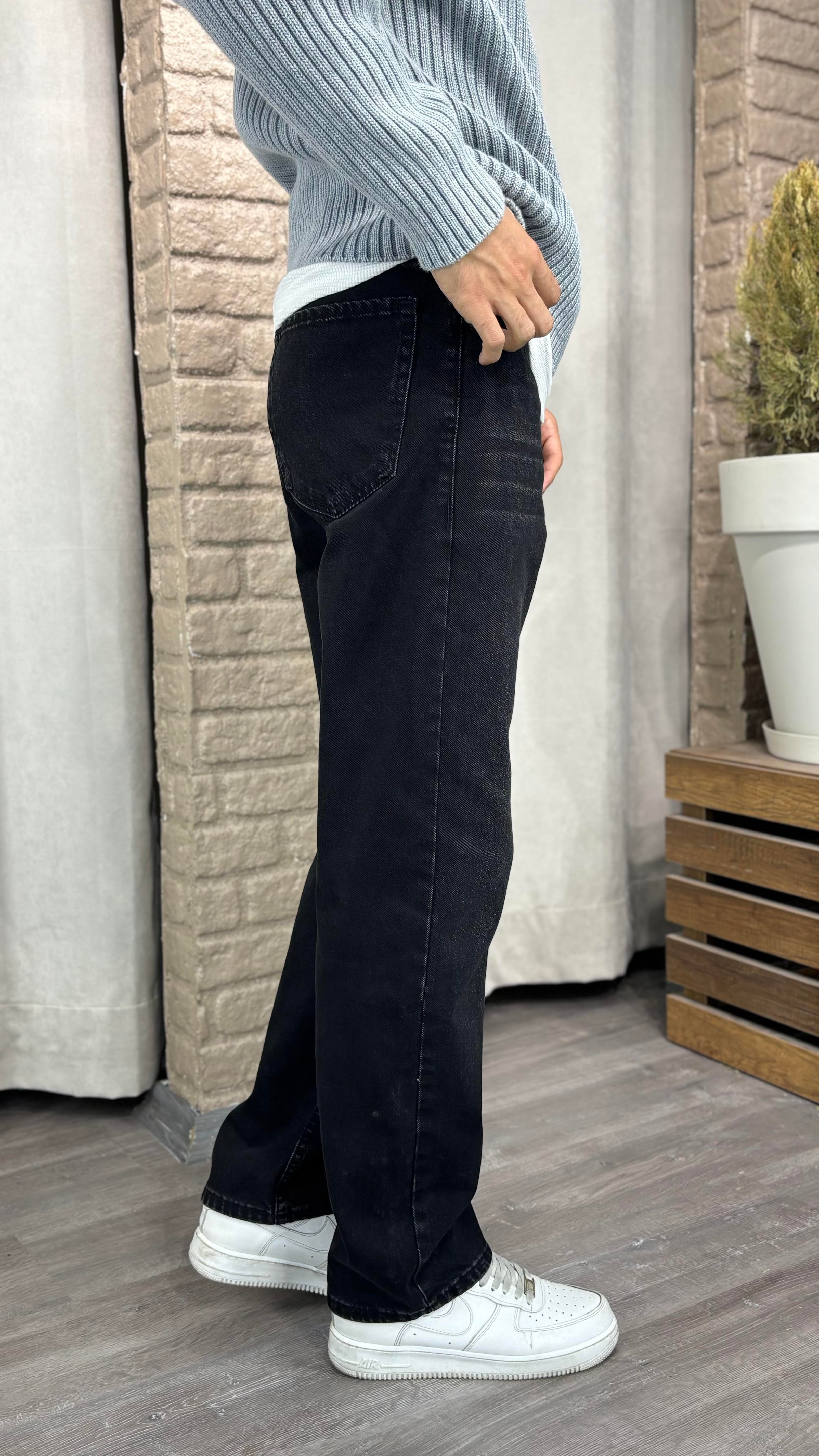 Baggy Denim Siyah Pantolon