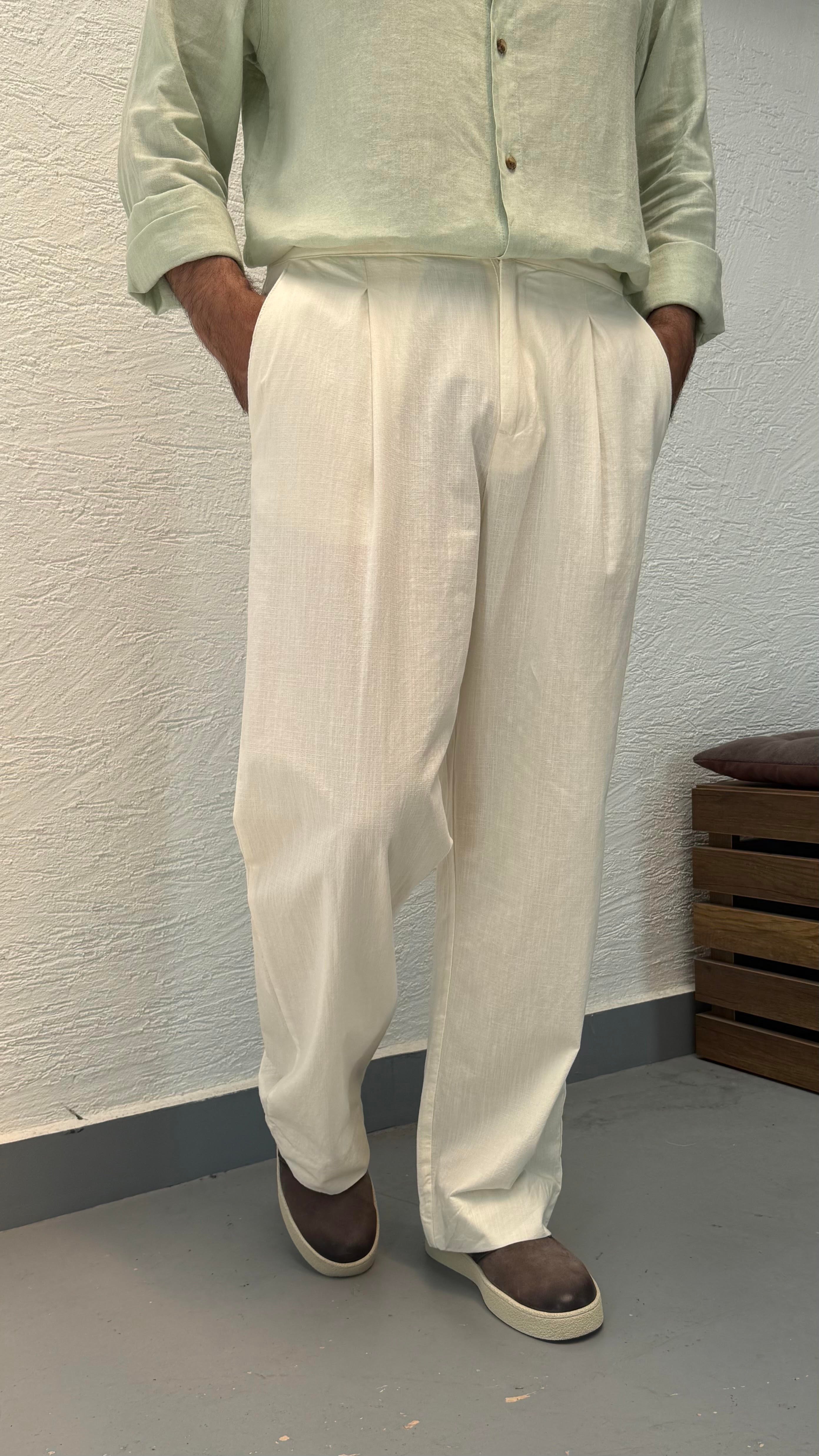 Baggy Pamuk Keten Pantolon
