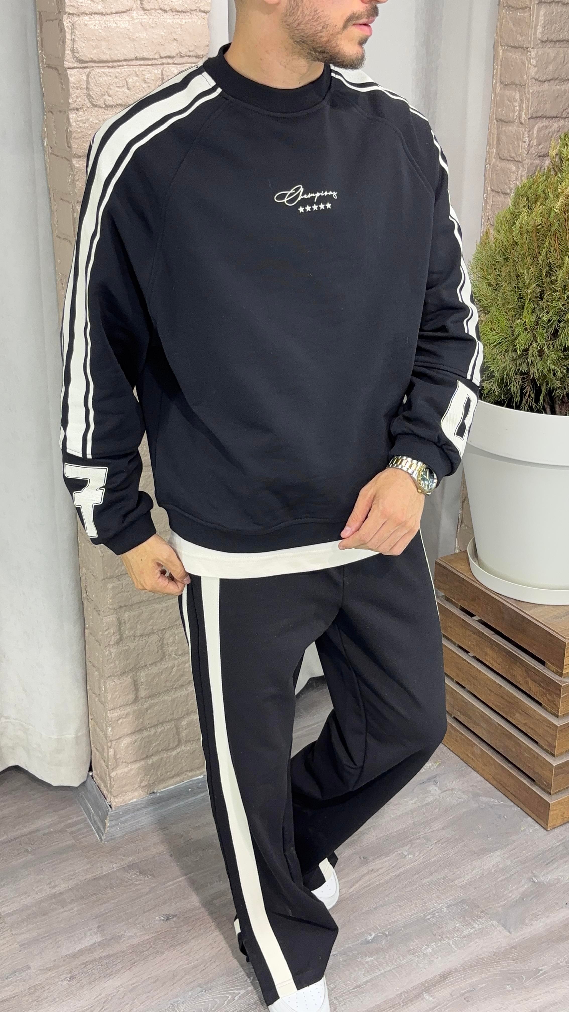 Baskılı Oversize Bisiklet Yaka Sweatshirt