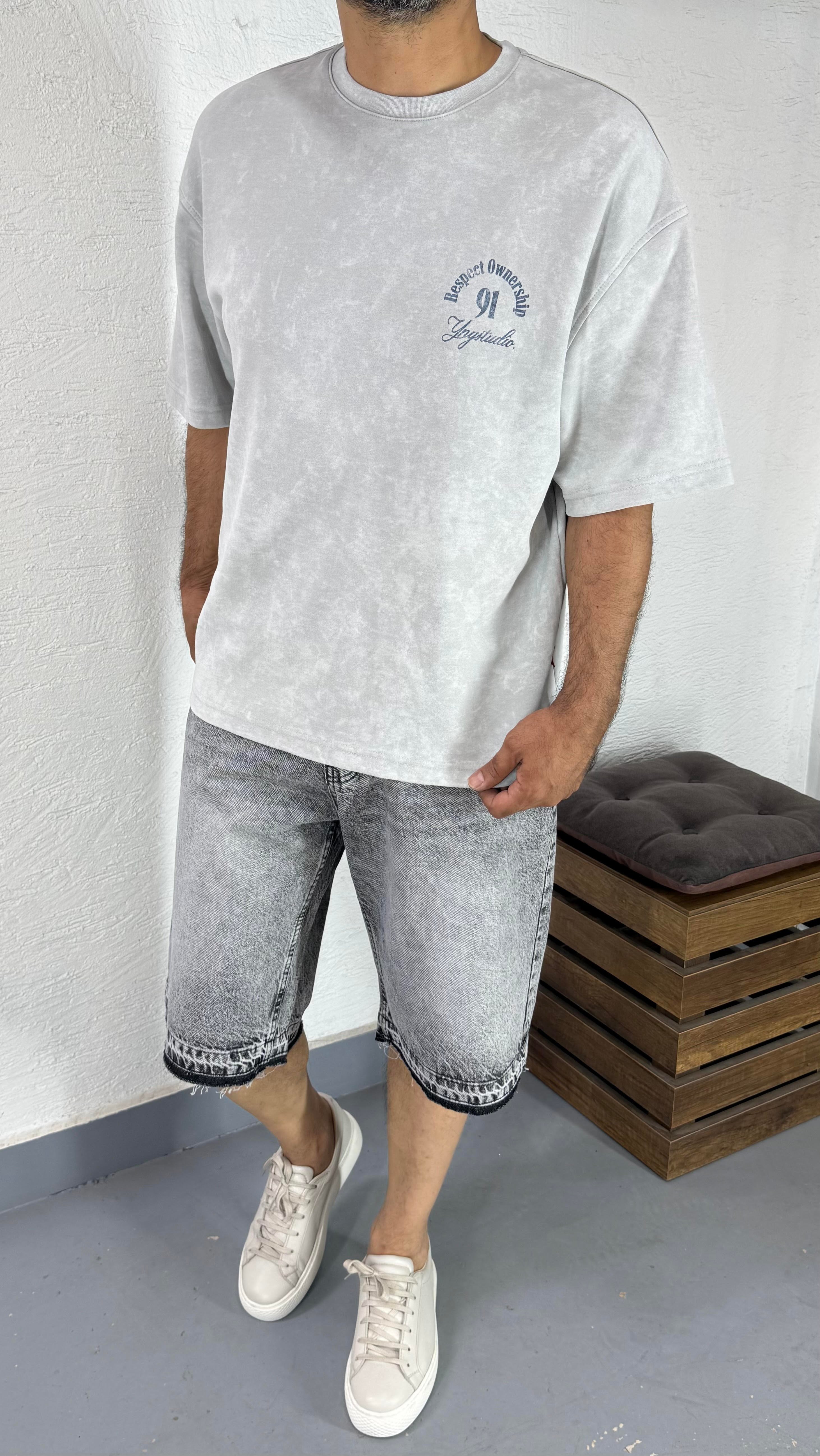 Boxy Fit Yıkamalı Oversize Tshirt