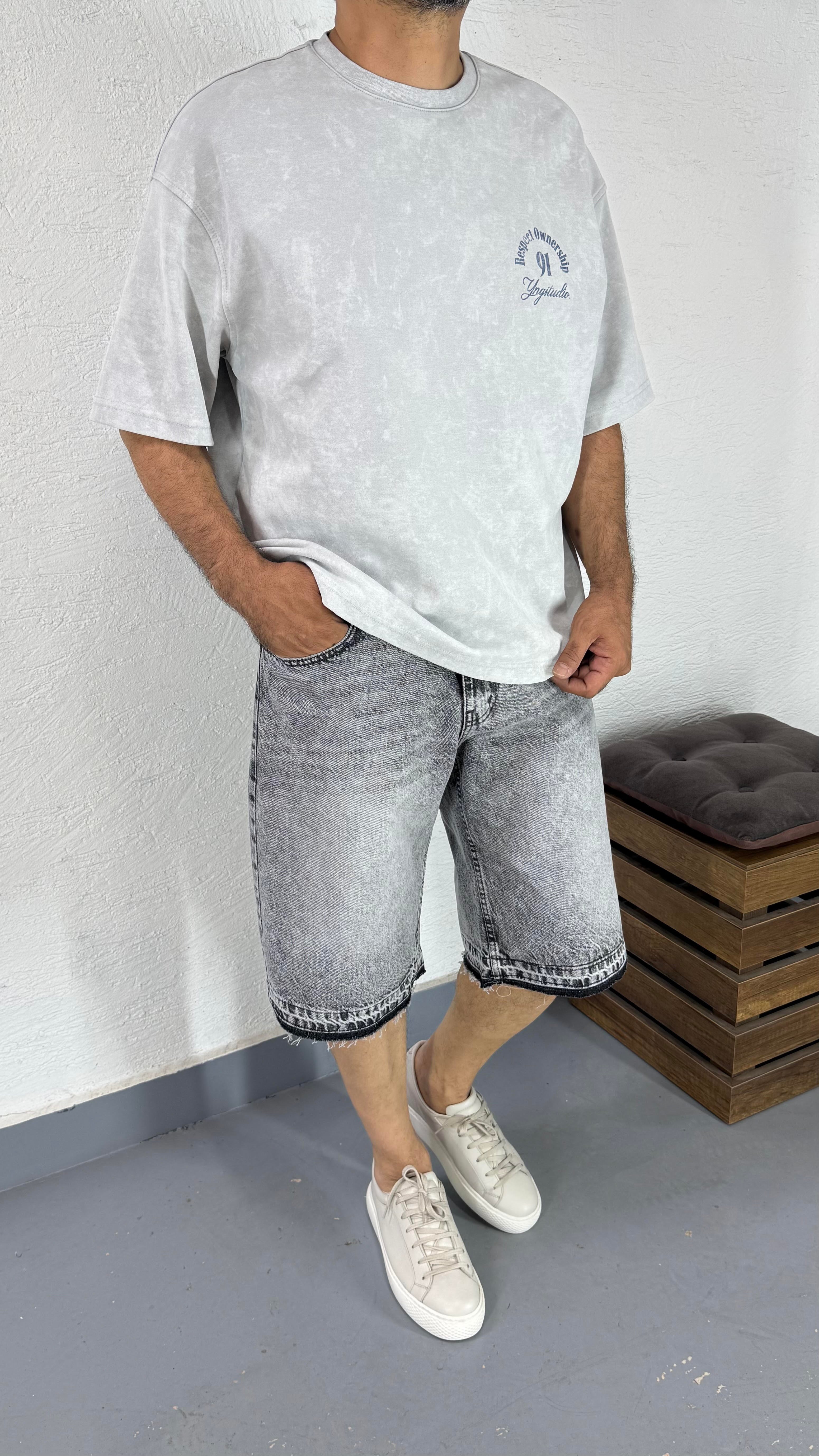 Boxy Fit Yıkamalı Oversize Tshirt