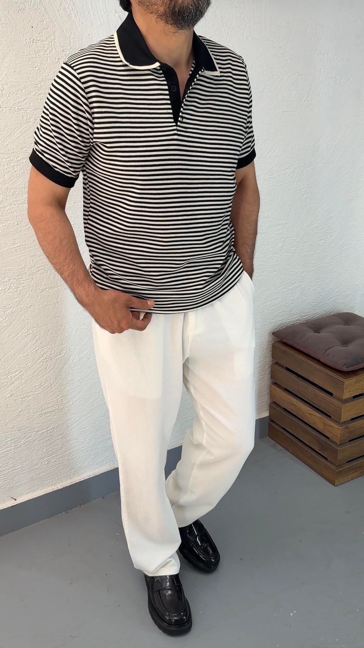 Çizgili Polo Yaka TShirt