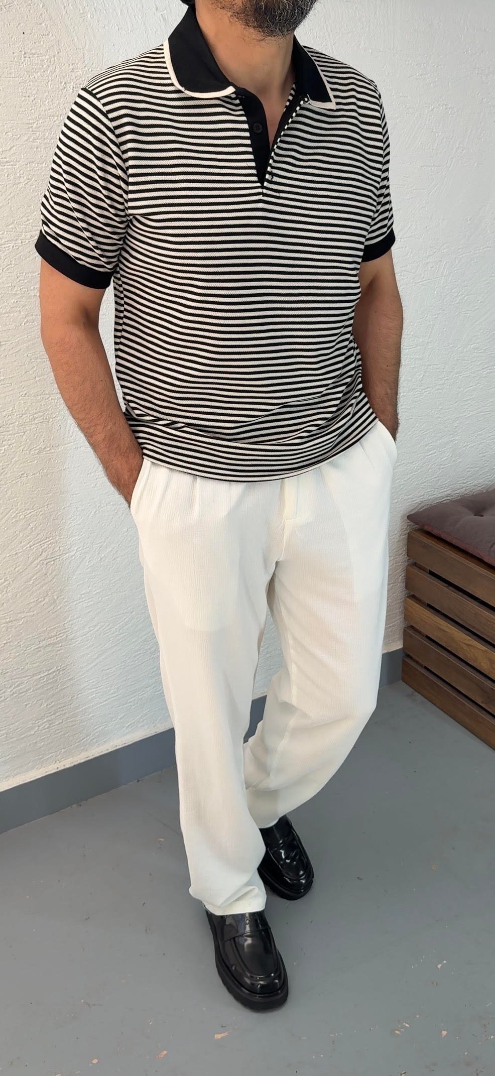 Çizgili Polo Yaka TShirt