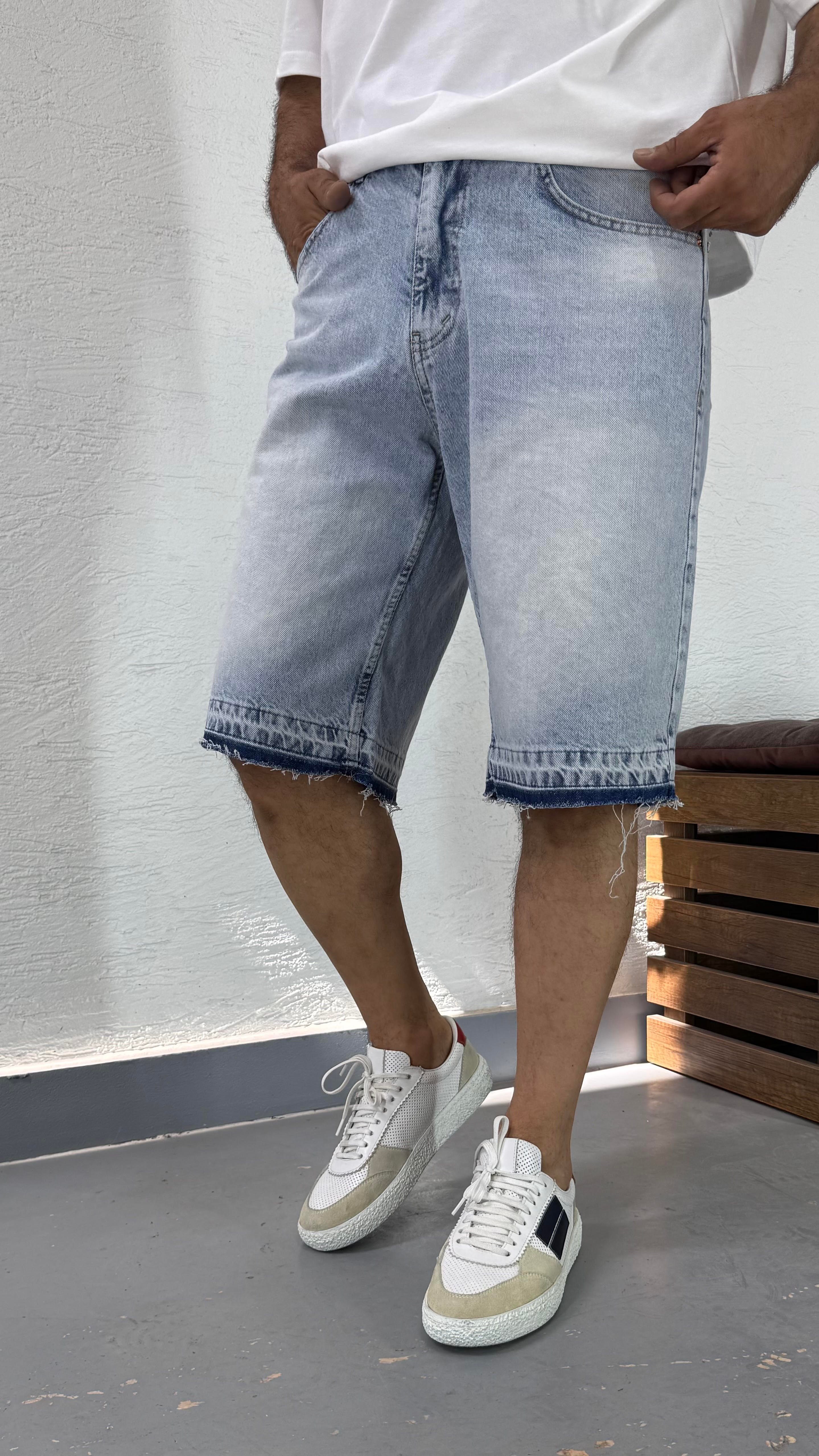 Denim Mavi Şort