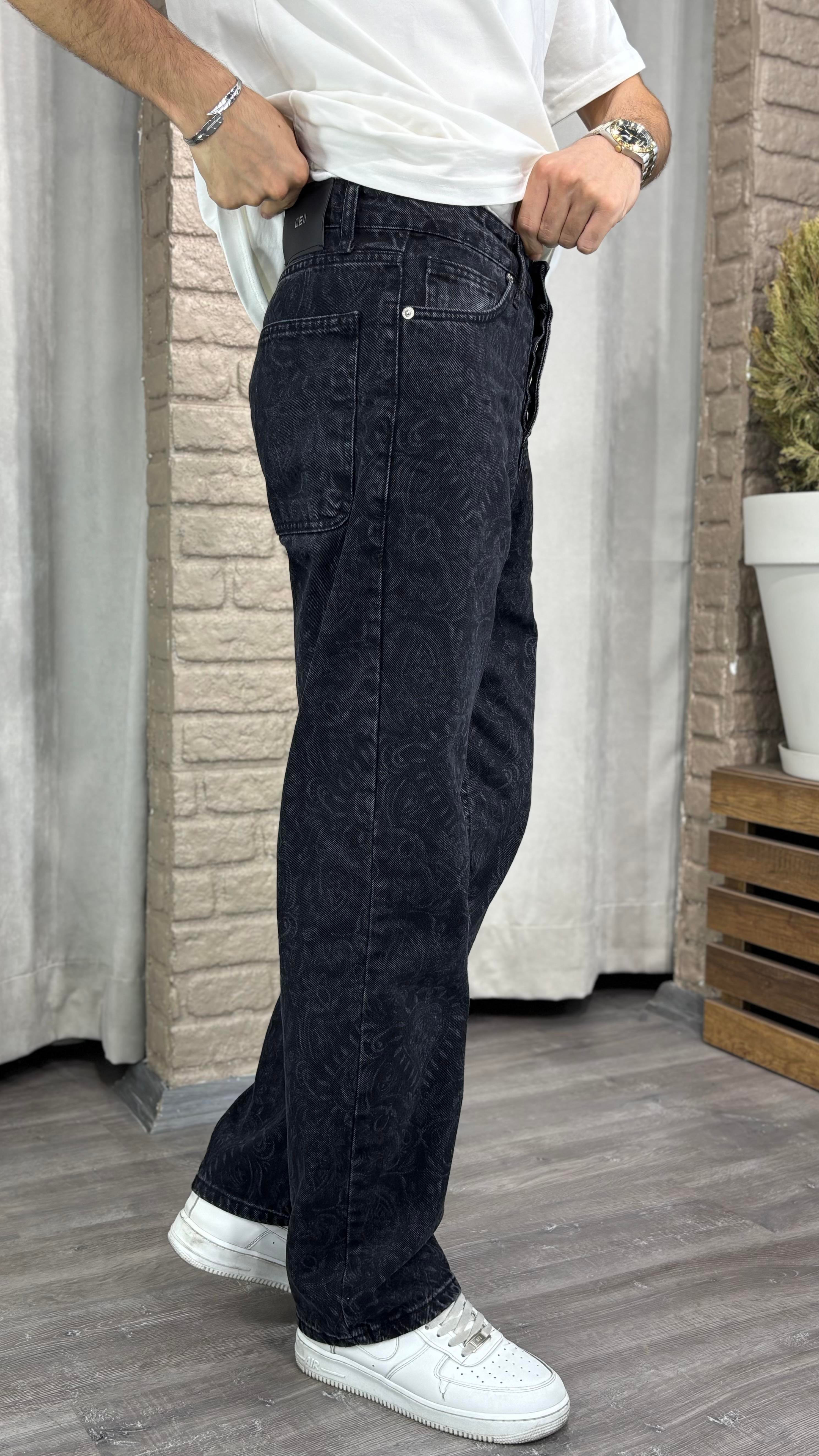 Desenli Baggy Denim