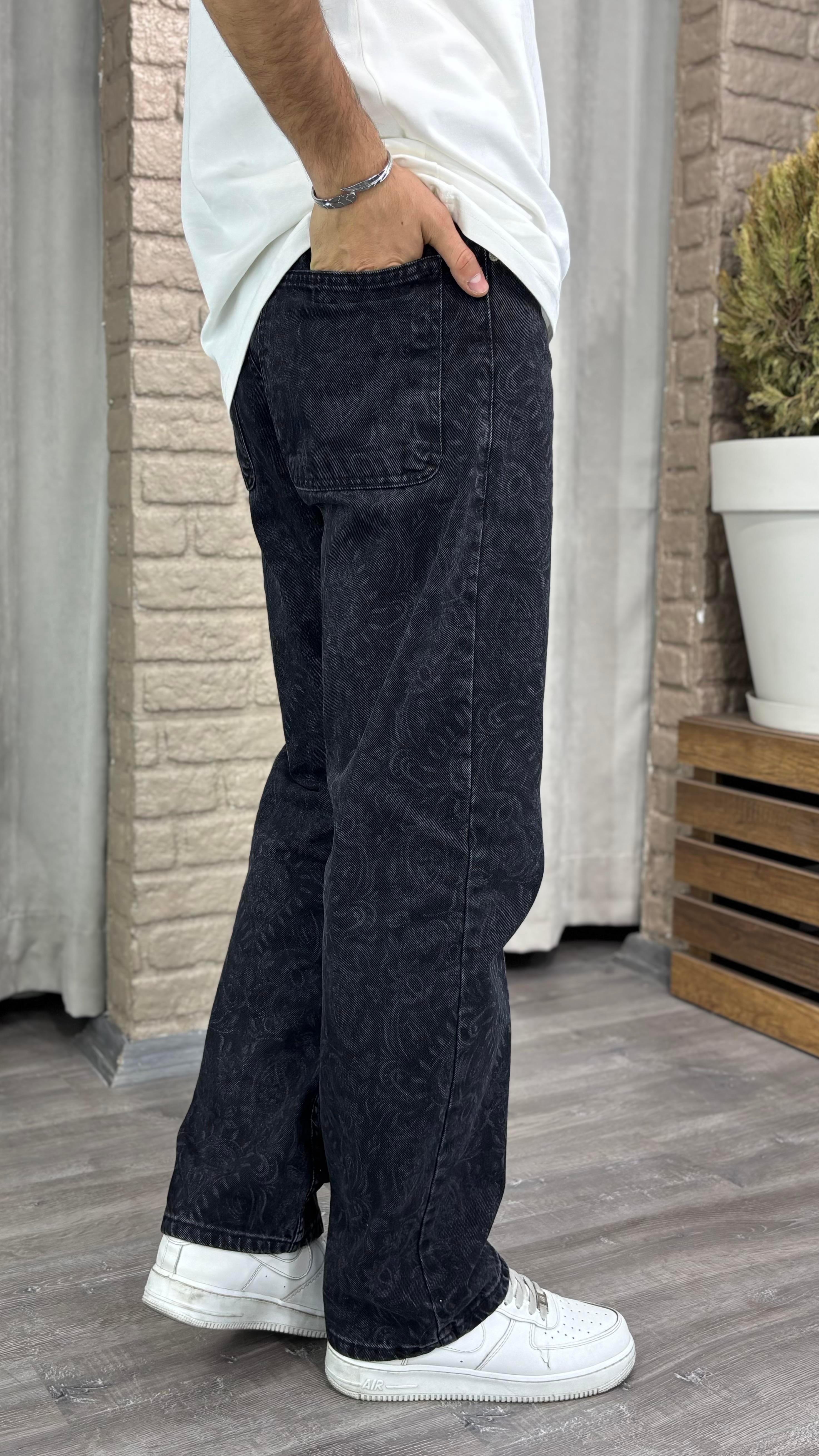 Desenli Baggy Denim