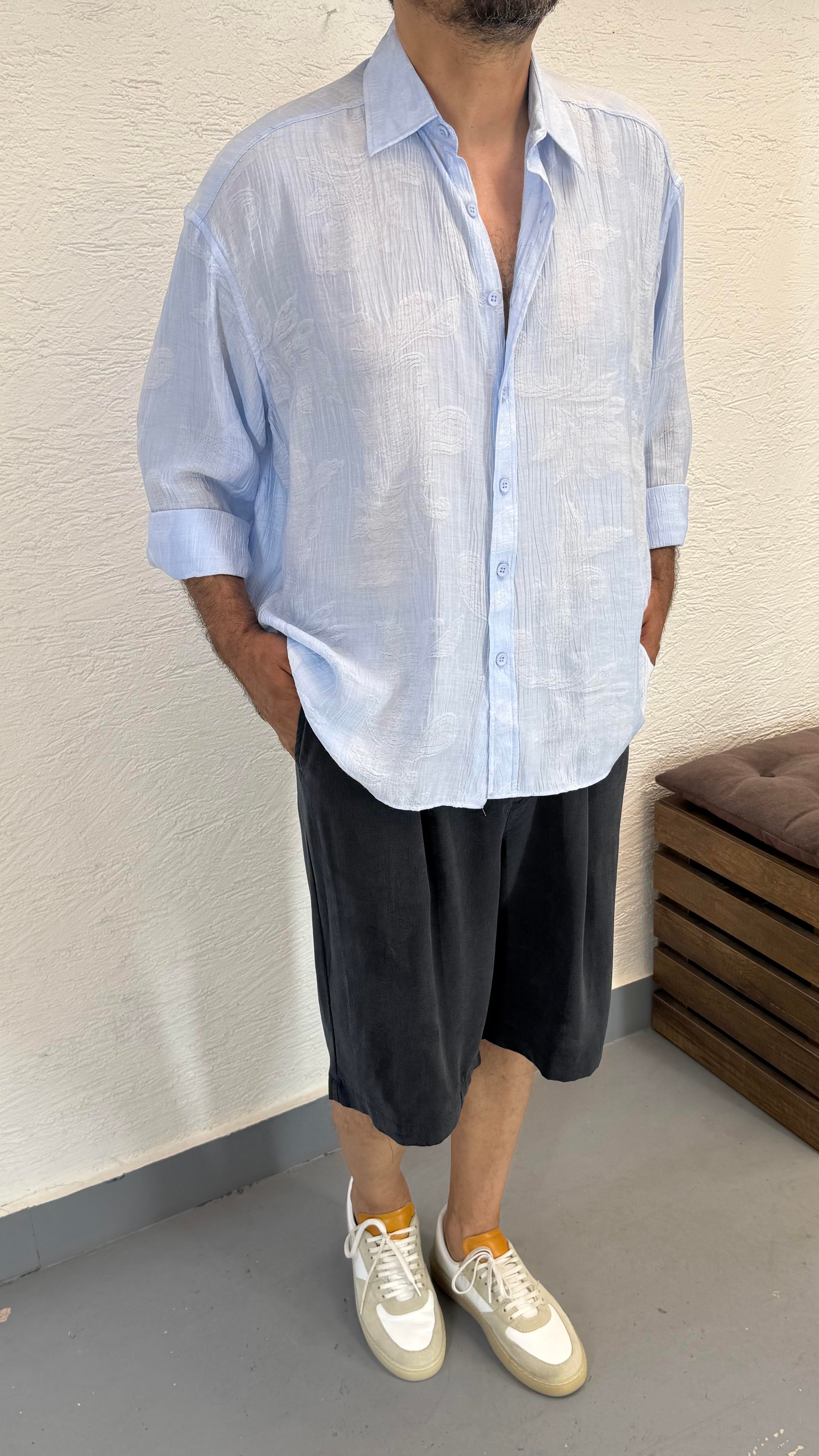 Desenli Oversize Gömlek