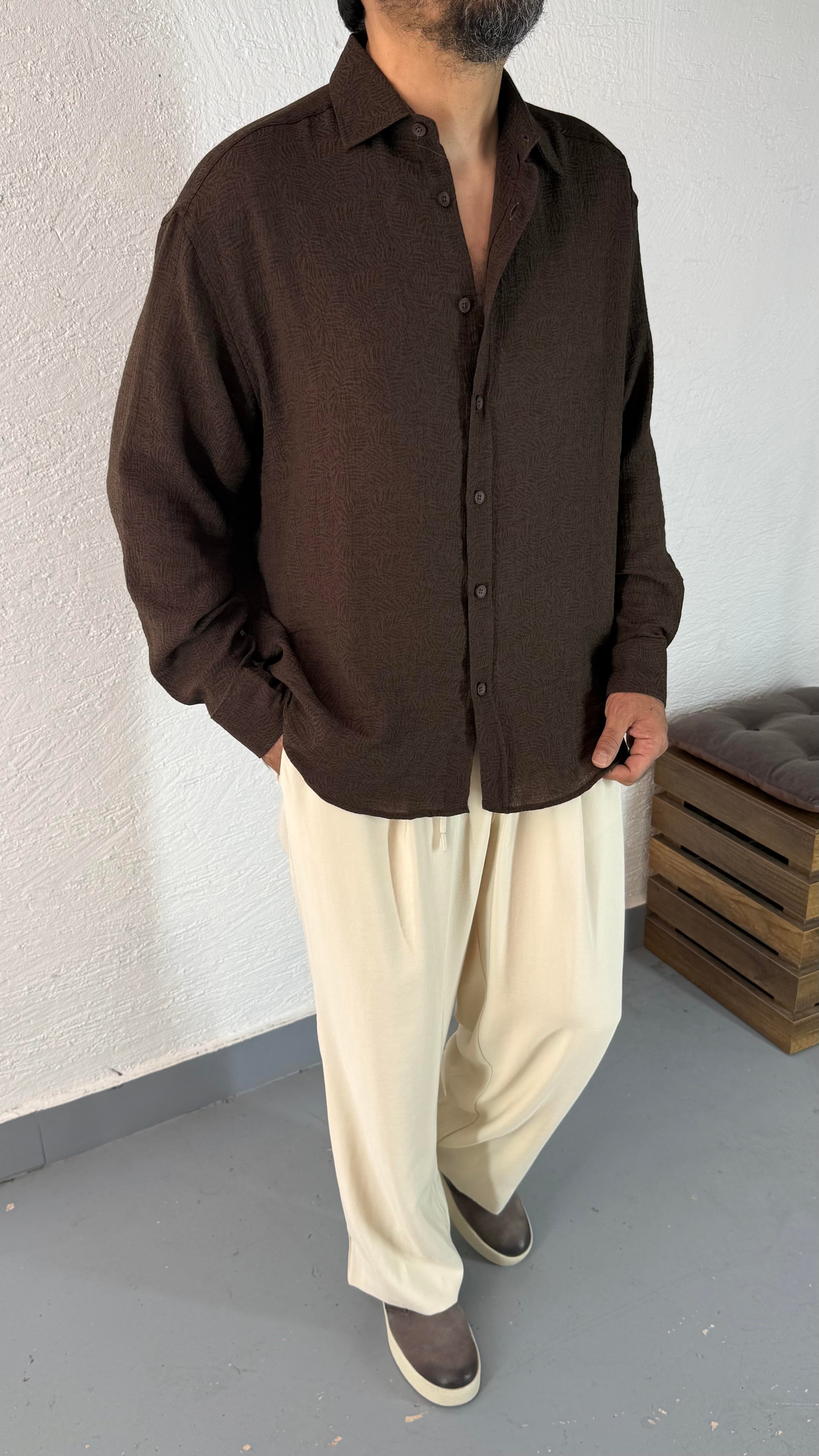 Desenli Oversize Gömlek