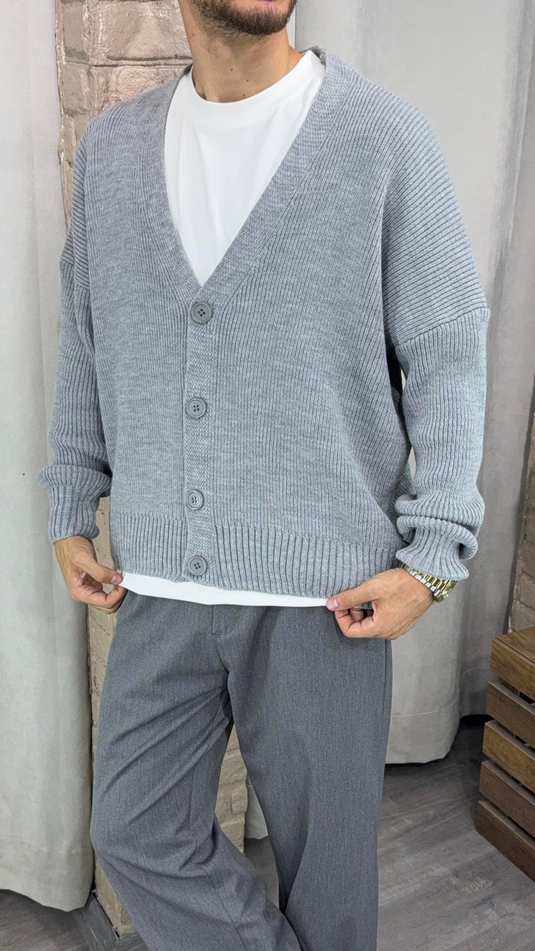 Düğmeli Oversize Hırka