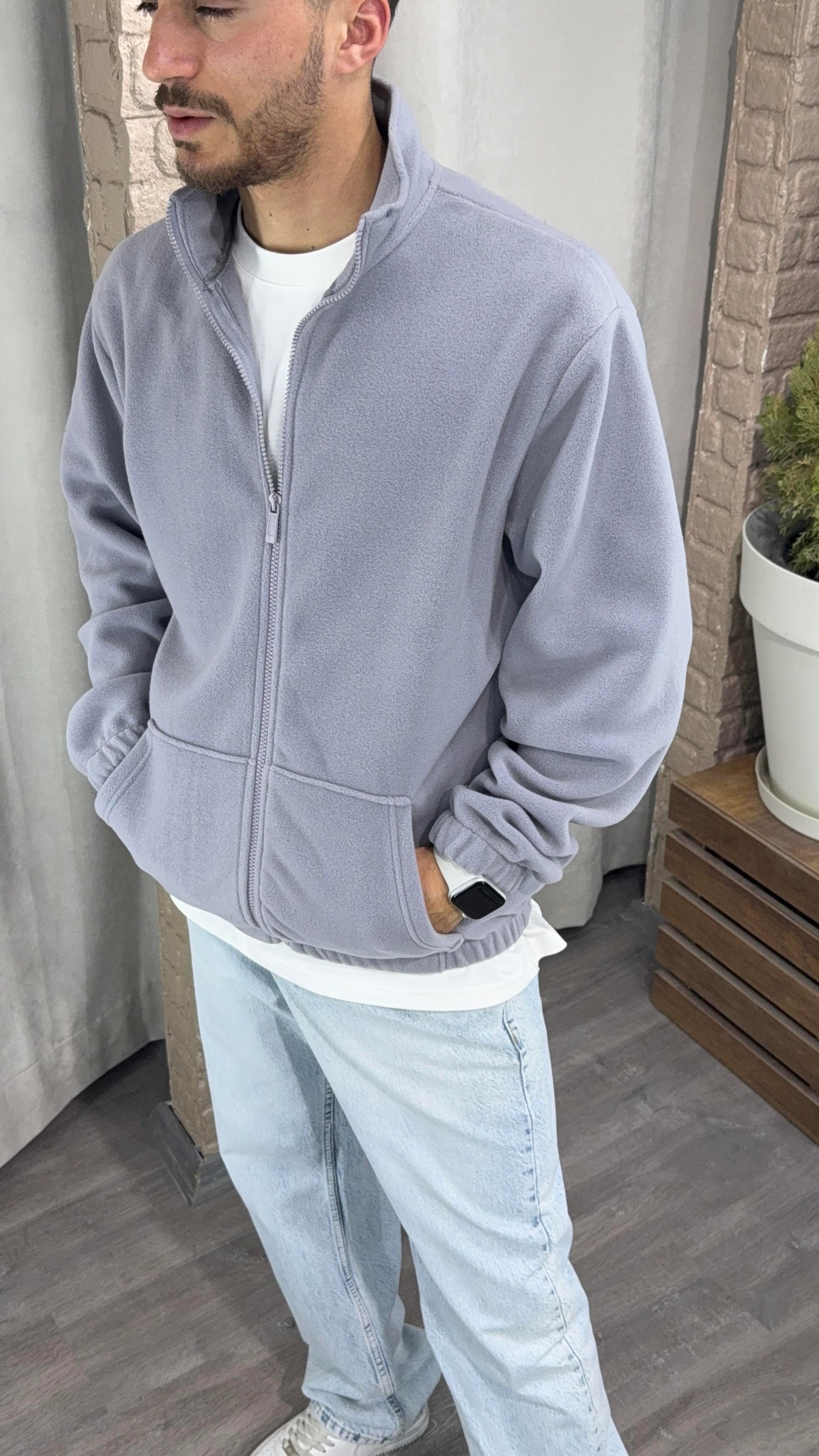 Fermuarlı Polar Sweatshirt