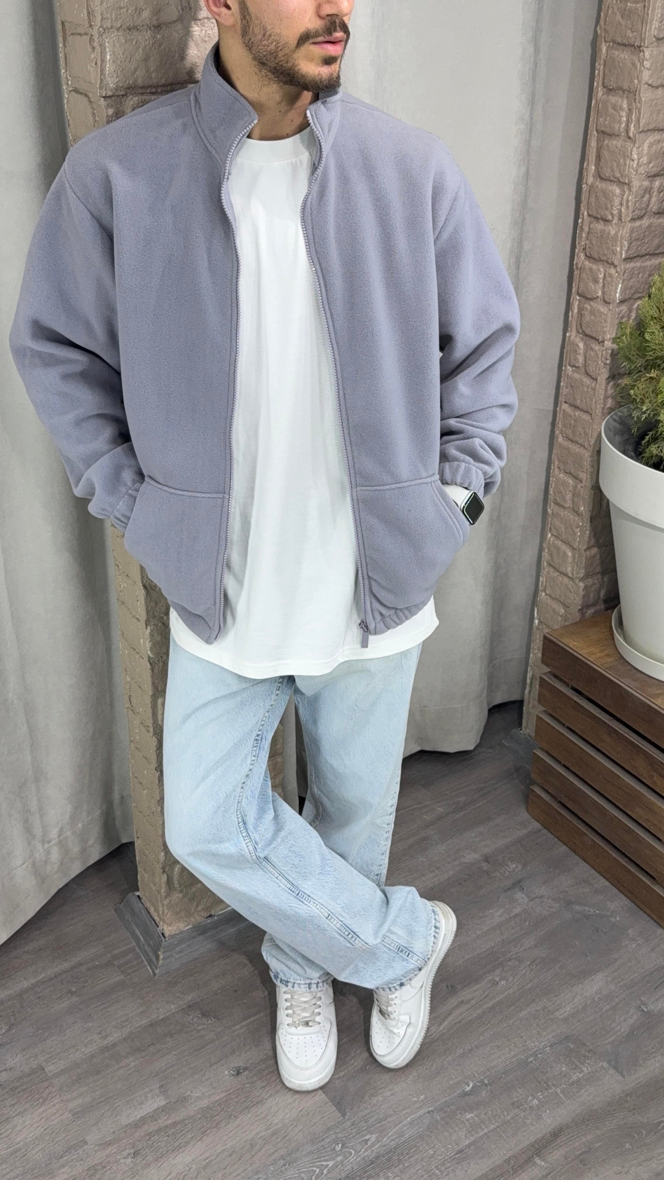 Fermuarlı Polar Sweatshirt