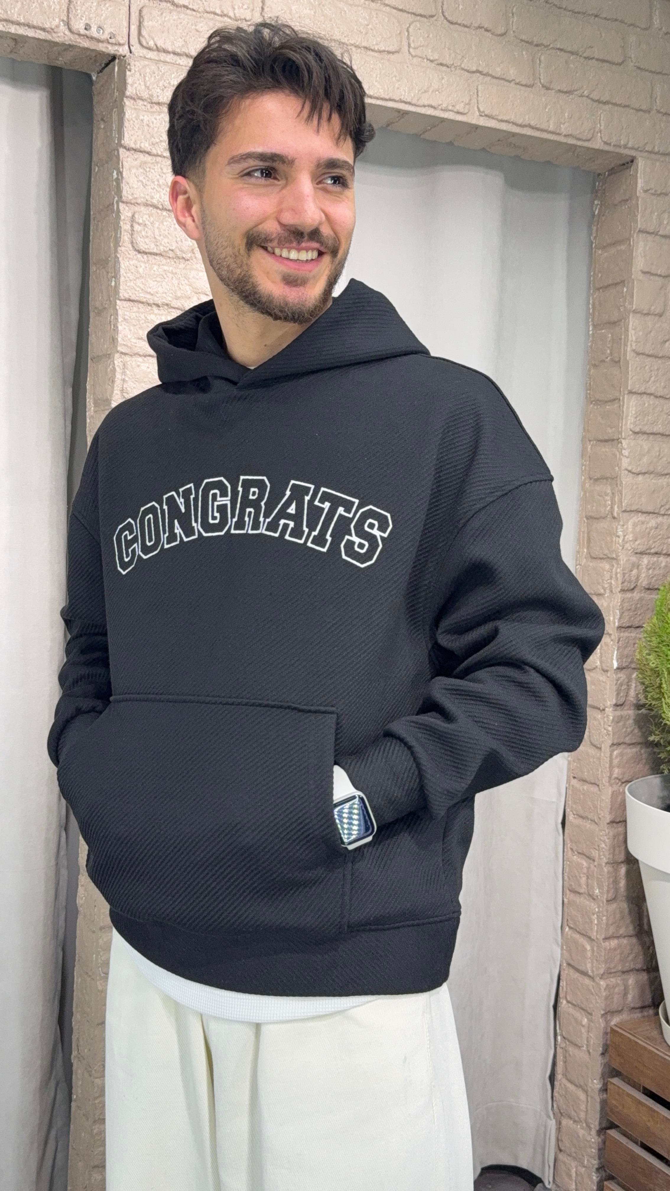 Kapüşonlu Nakış Detay Sweatshirt