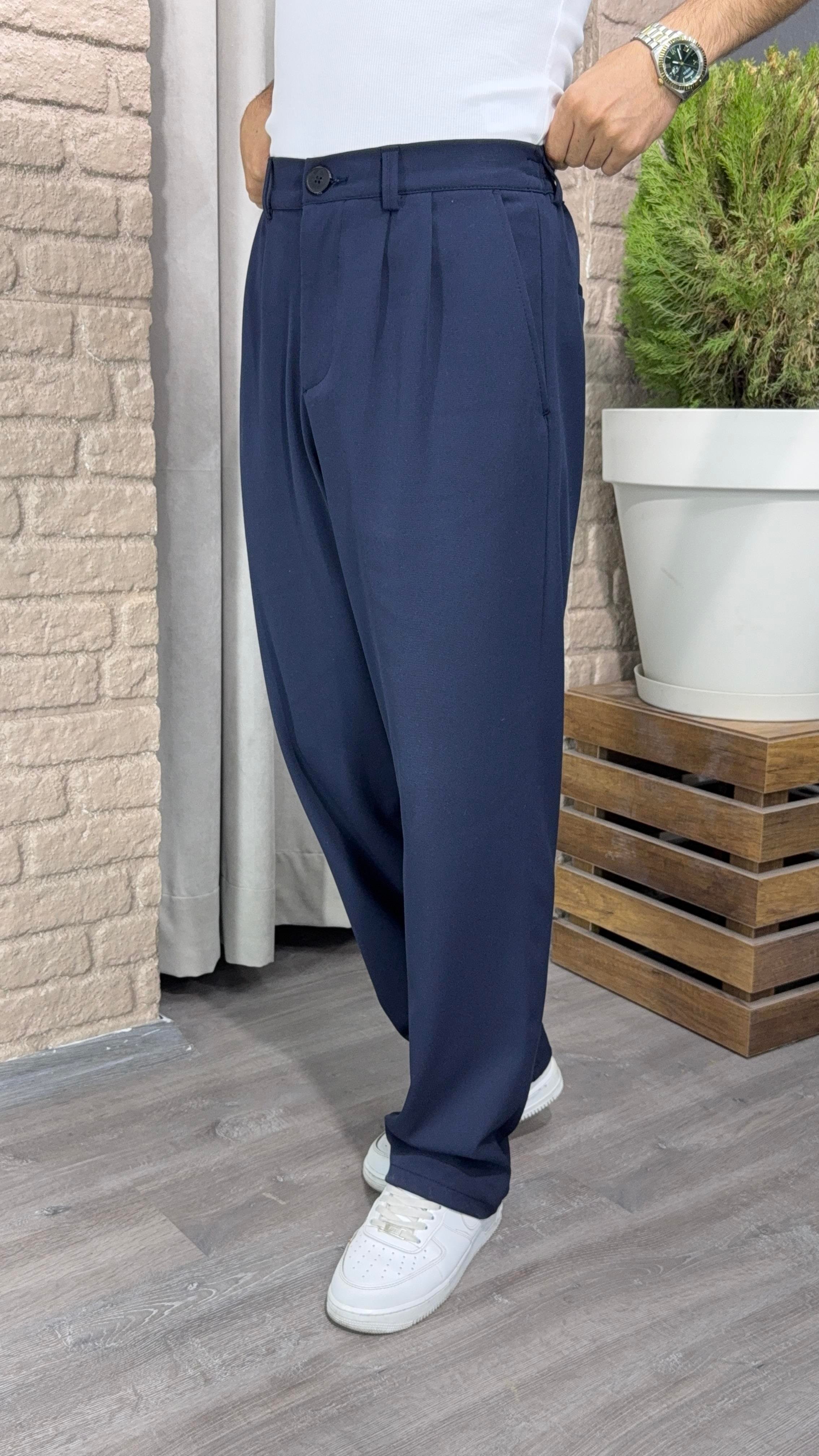 Kemerli Baggy Kumaş Pantolon