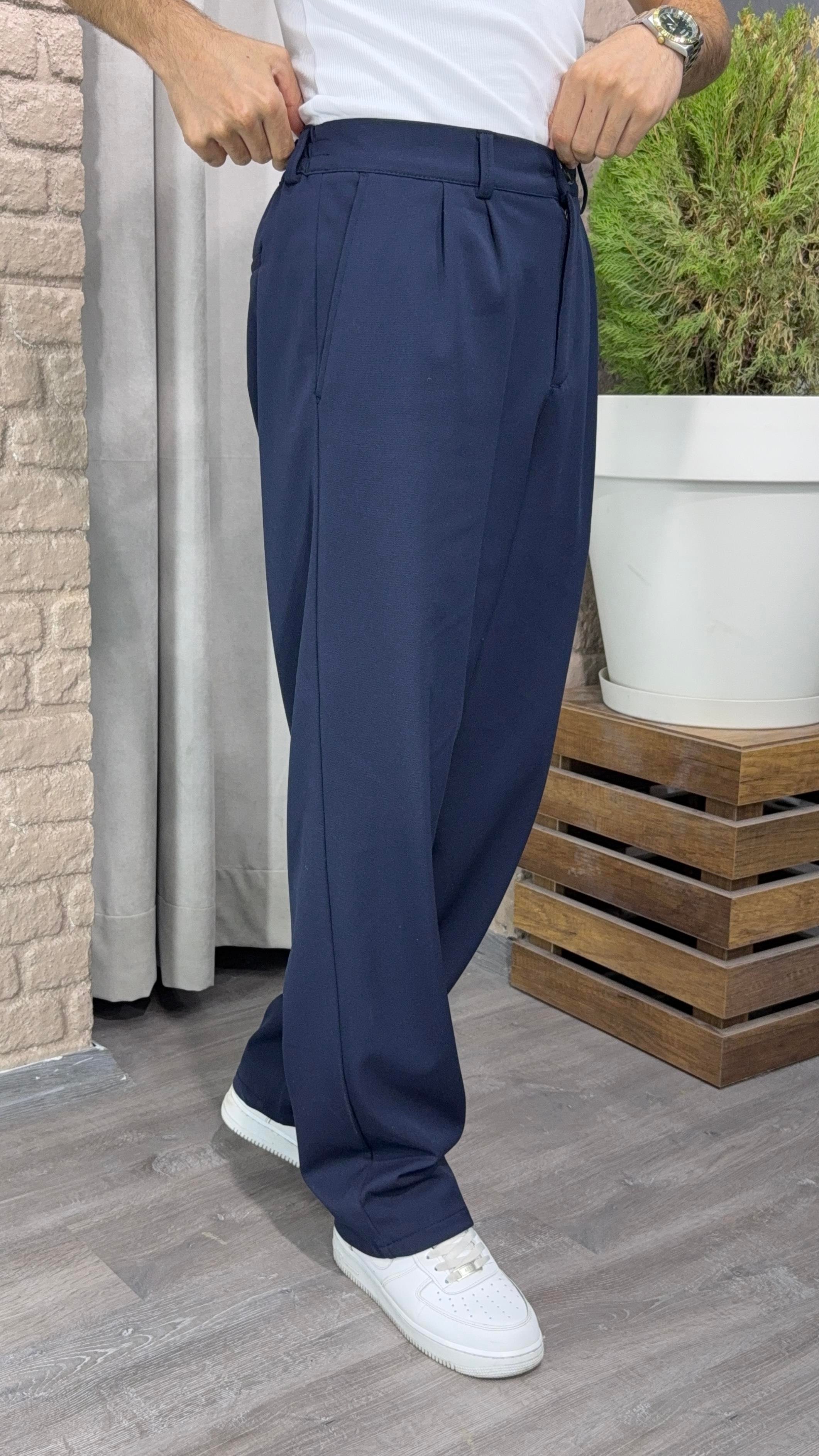 Kemerli Baggy Kumaş Pantolon