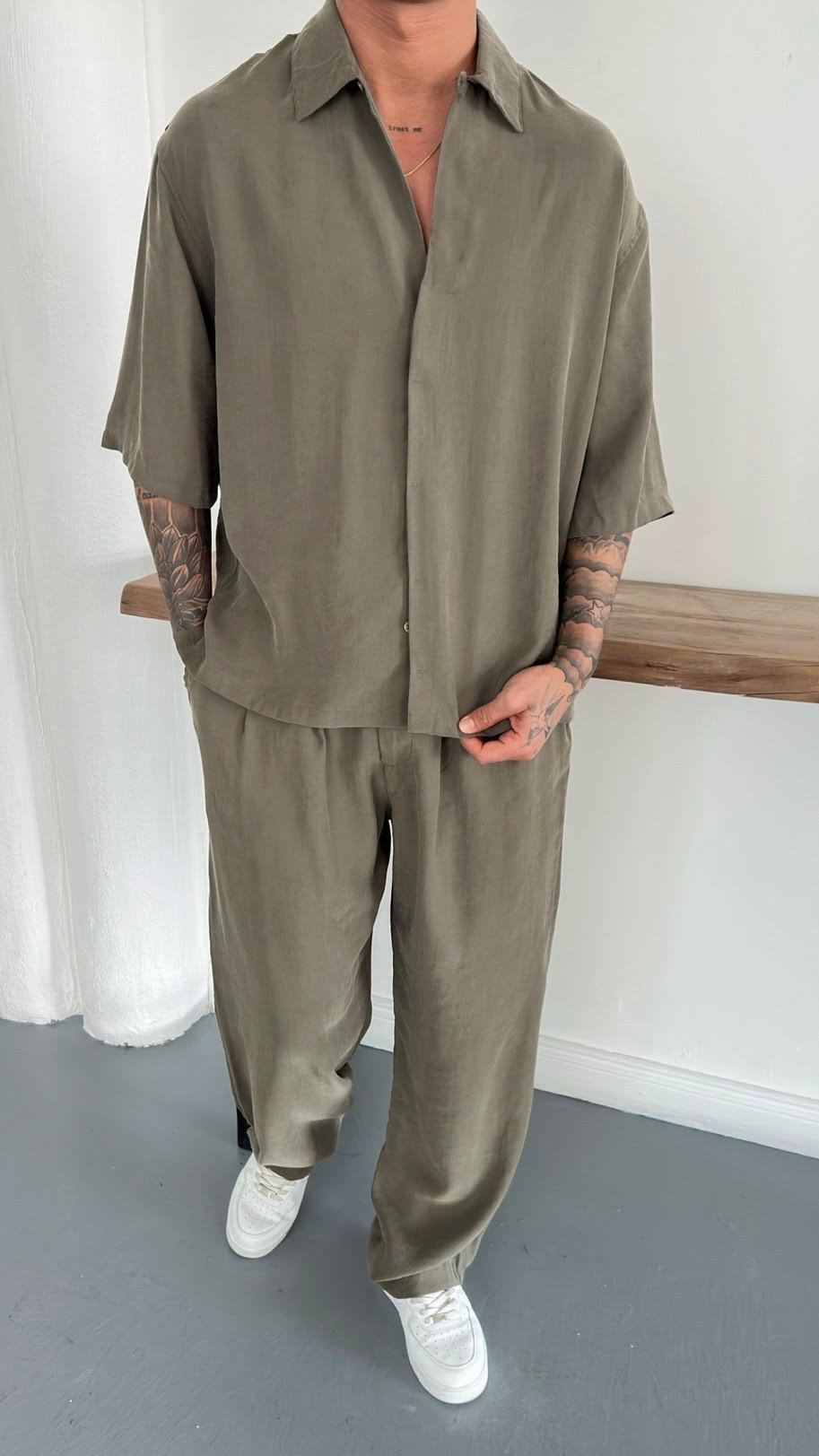 Modal Ocersize Gömlek n ve Baggy Pantolon
