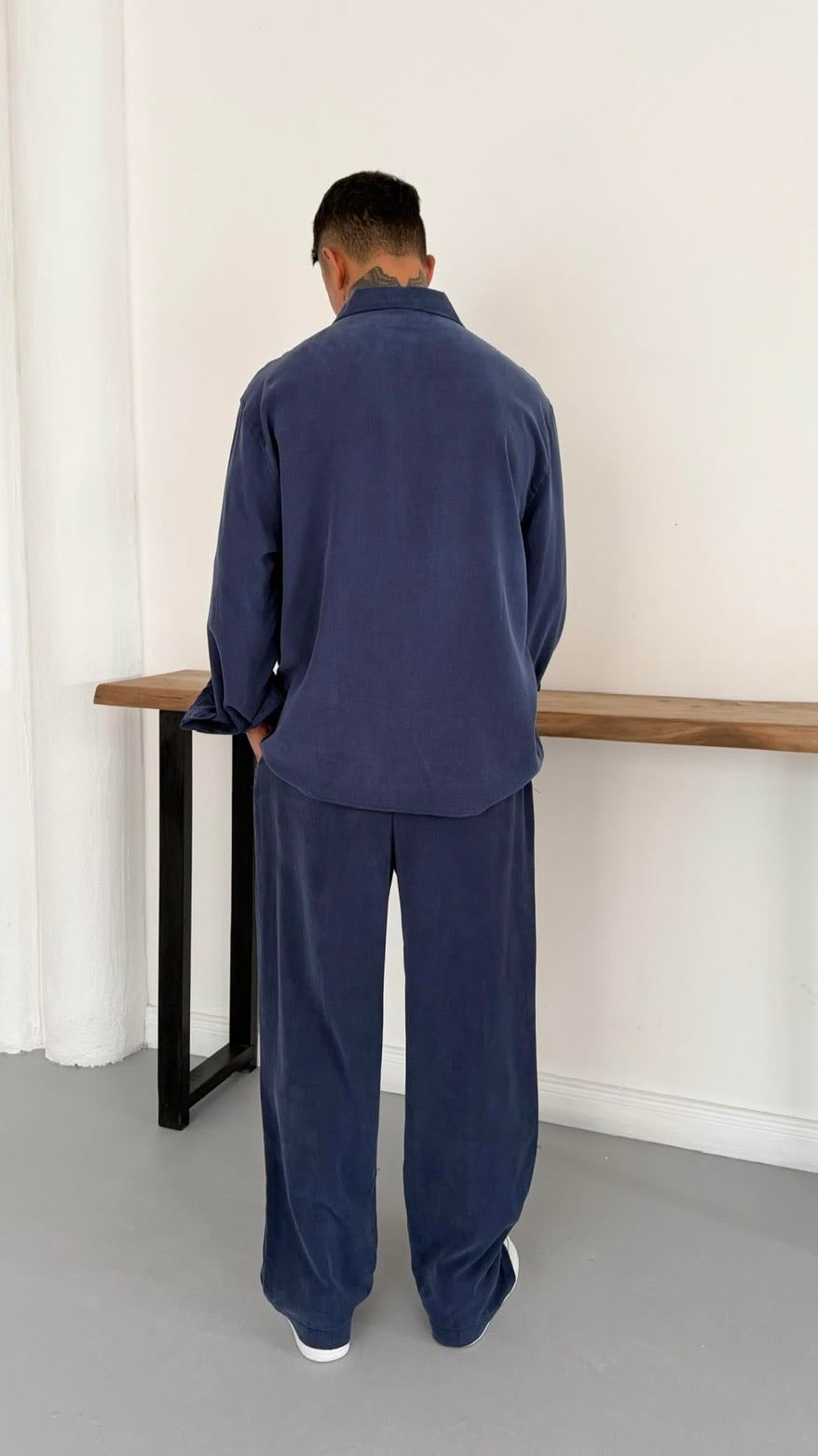 Modal Oversize Gömlek Beli Kemerli Pantolon