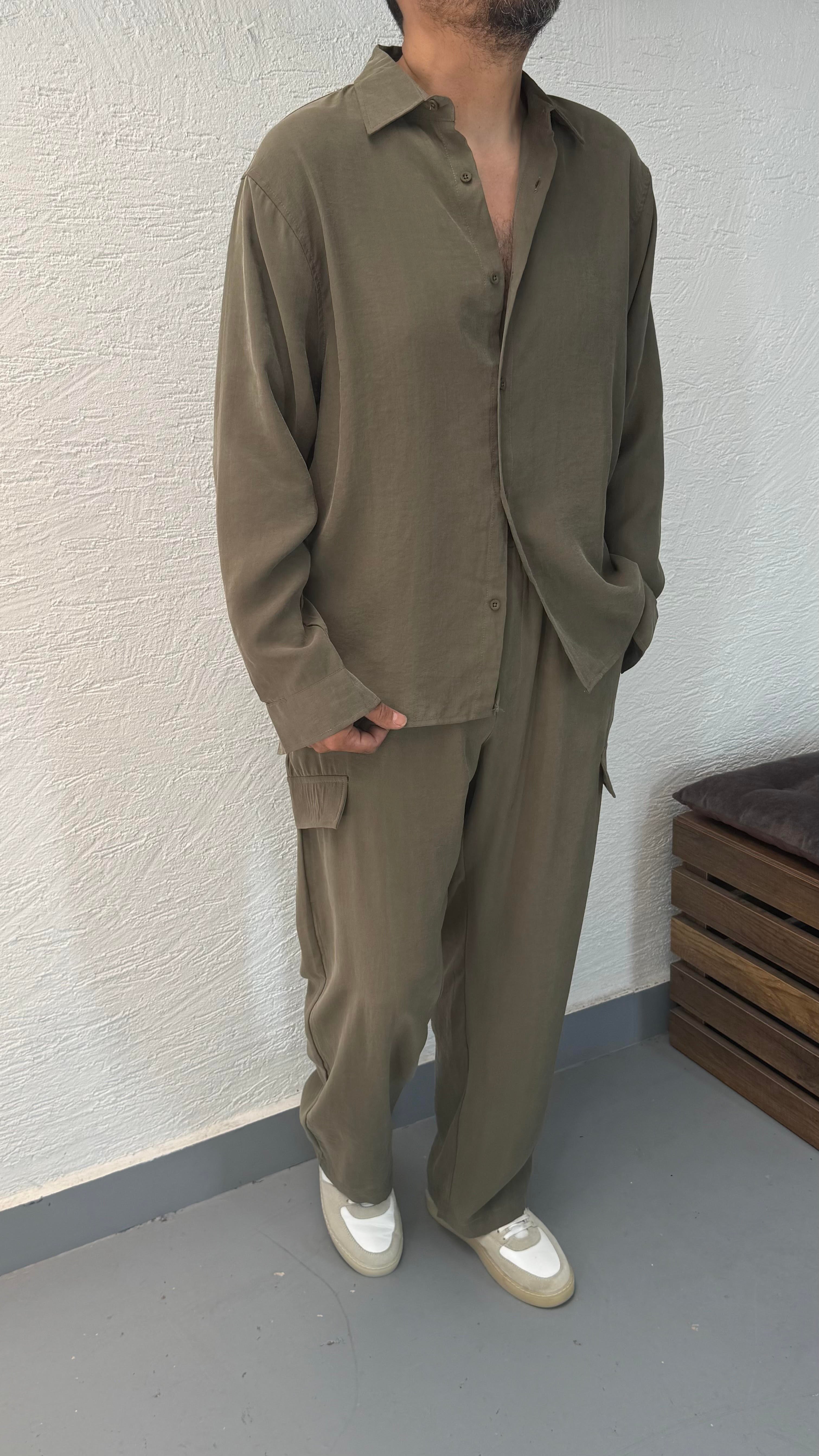 Modal Oversize Gömlek ve Baggy Pantolon Takım