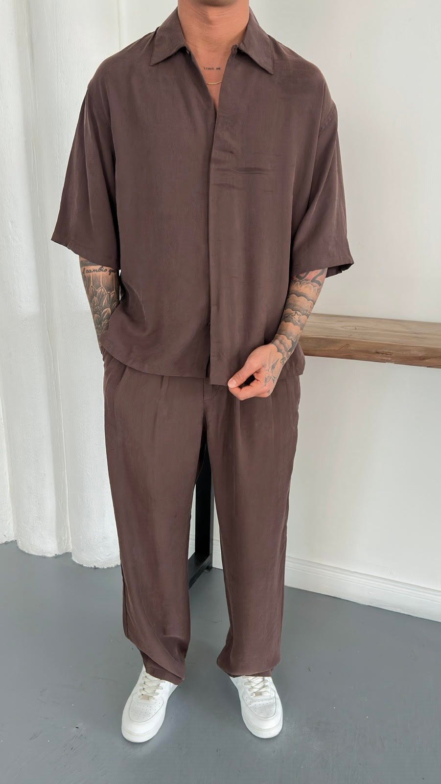 Modal Oversize Gömlek ve Baggy Pantolon