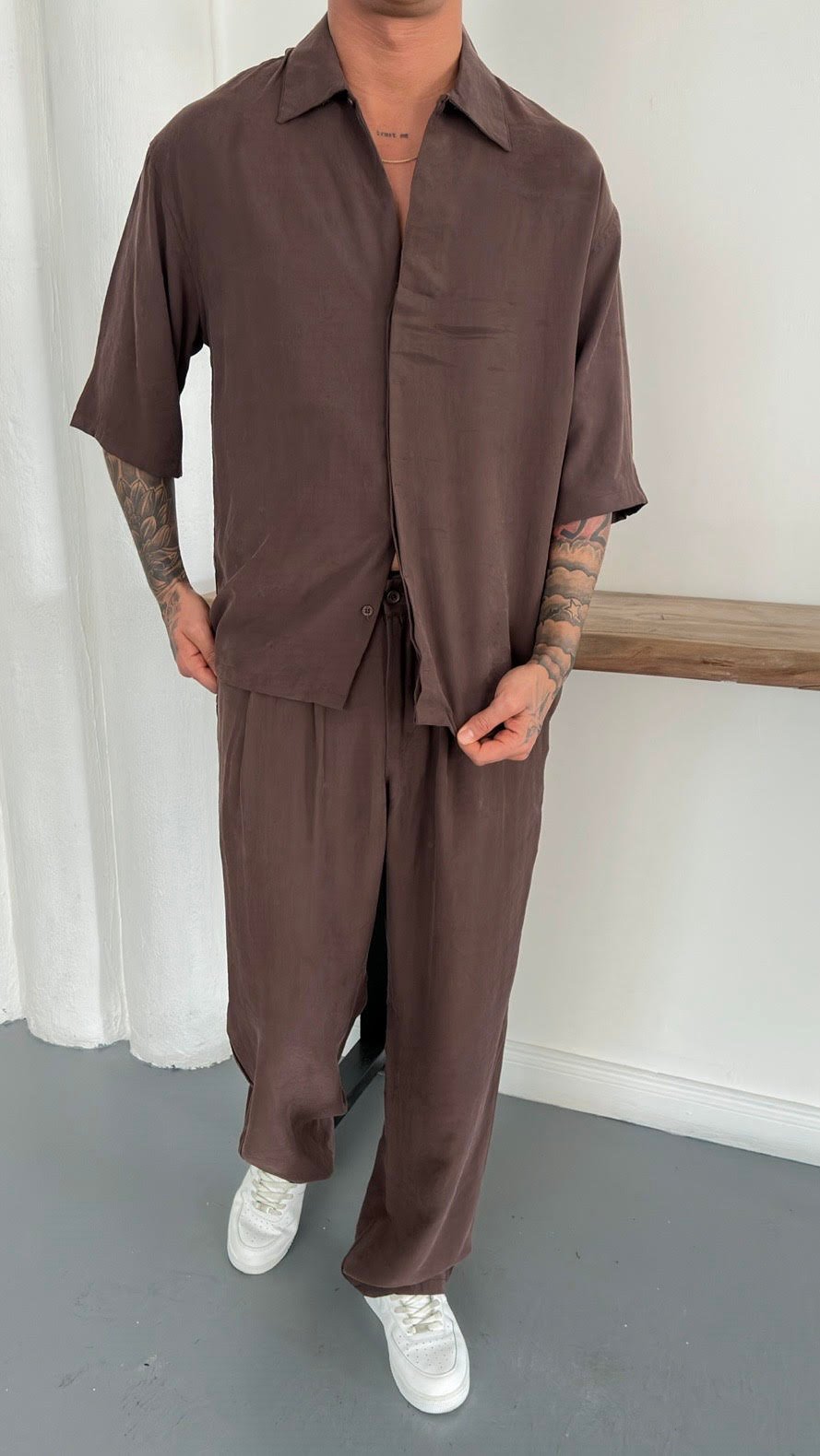 Modal Oversize Gömlek ve Baggy Pantolon