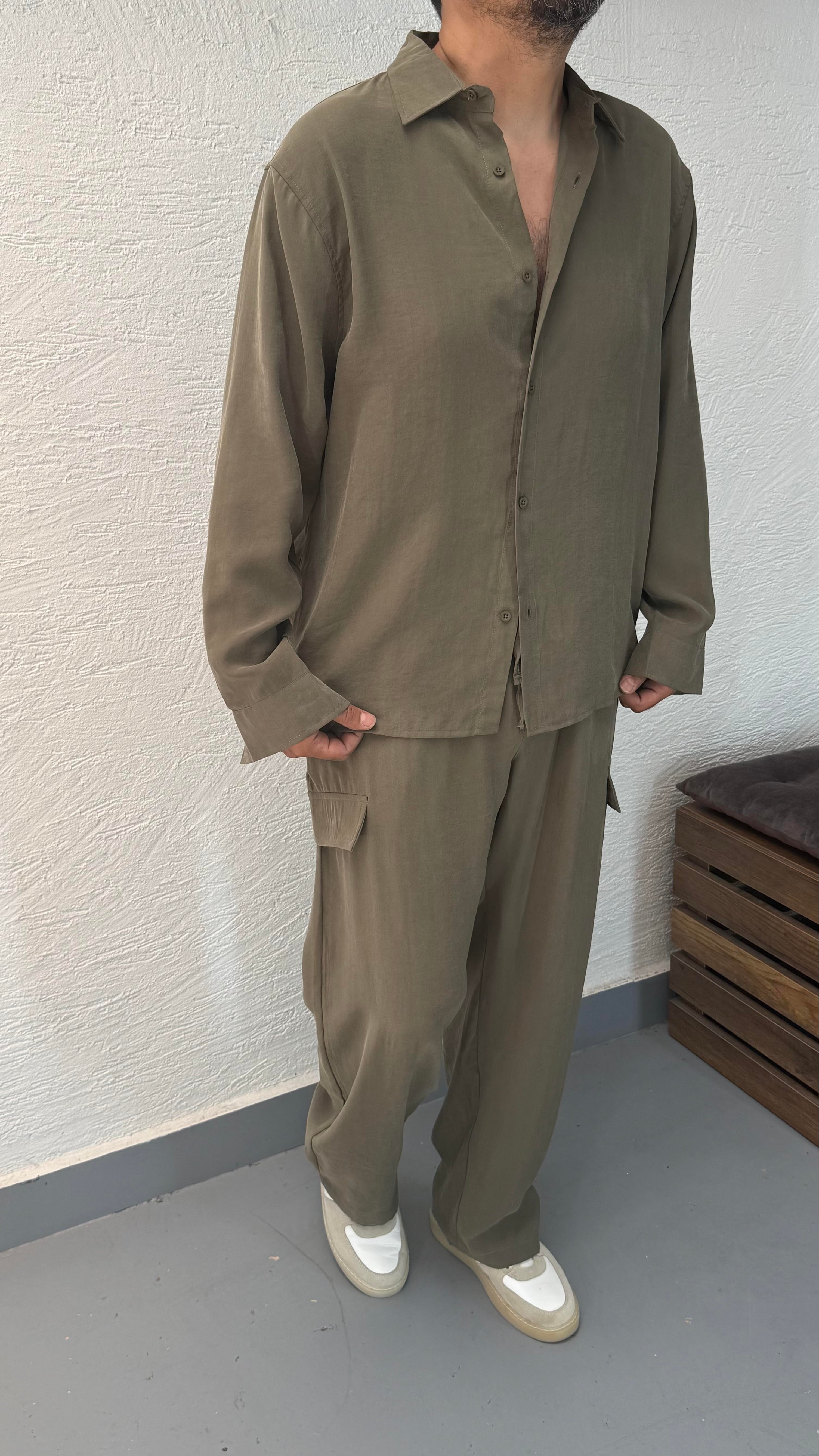 Modal Oversize Gömlek ve Baggy Pantolon Takım