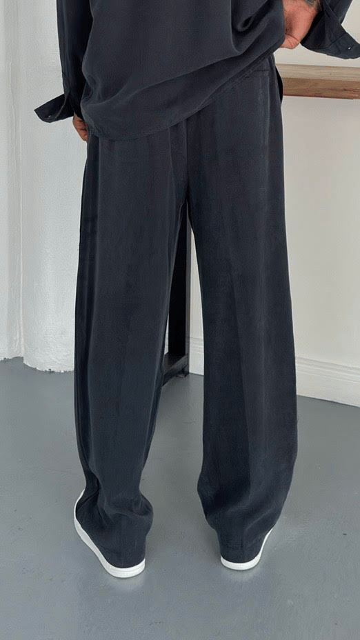Modal  Yıkamalı Kemerli Baggy Pantolon