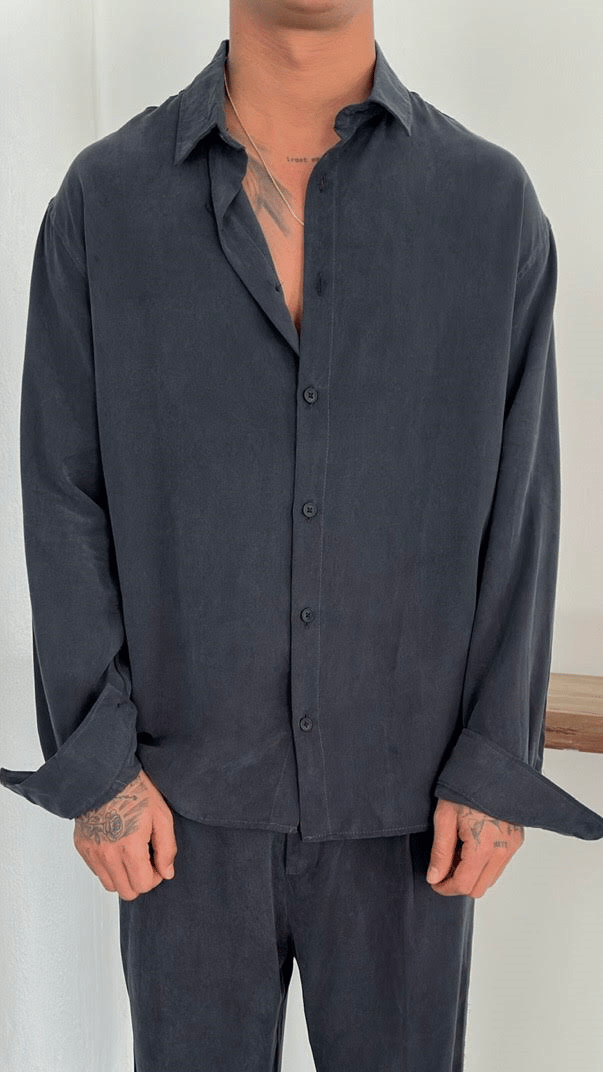 Modal Yıkamalı Oversize Gömlek