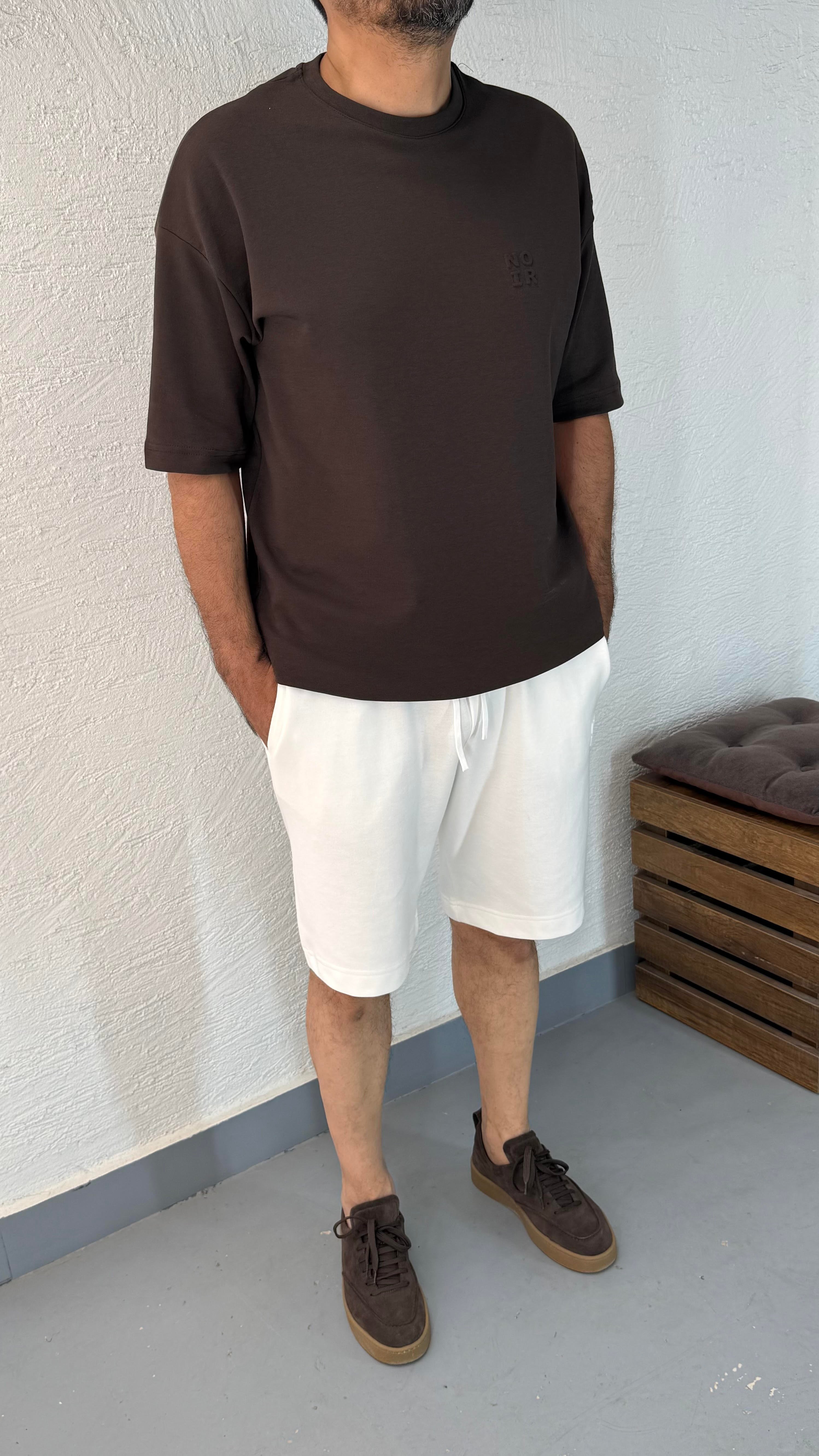 Oversize Basic Noer Tshirt Kahve