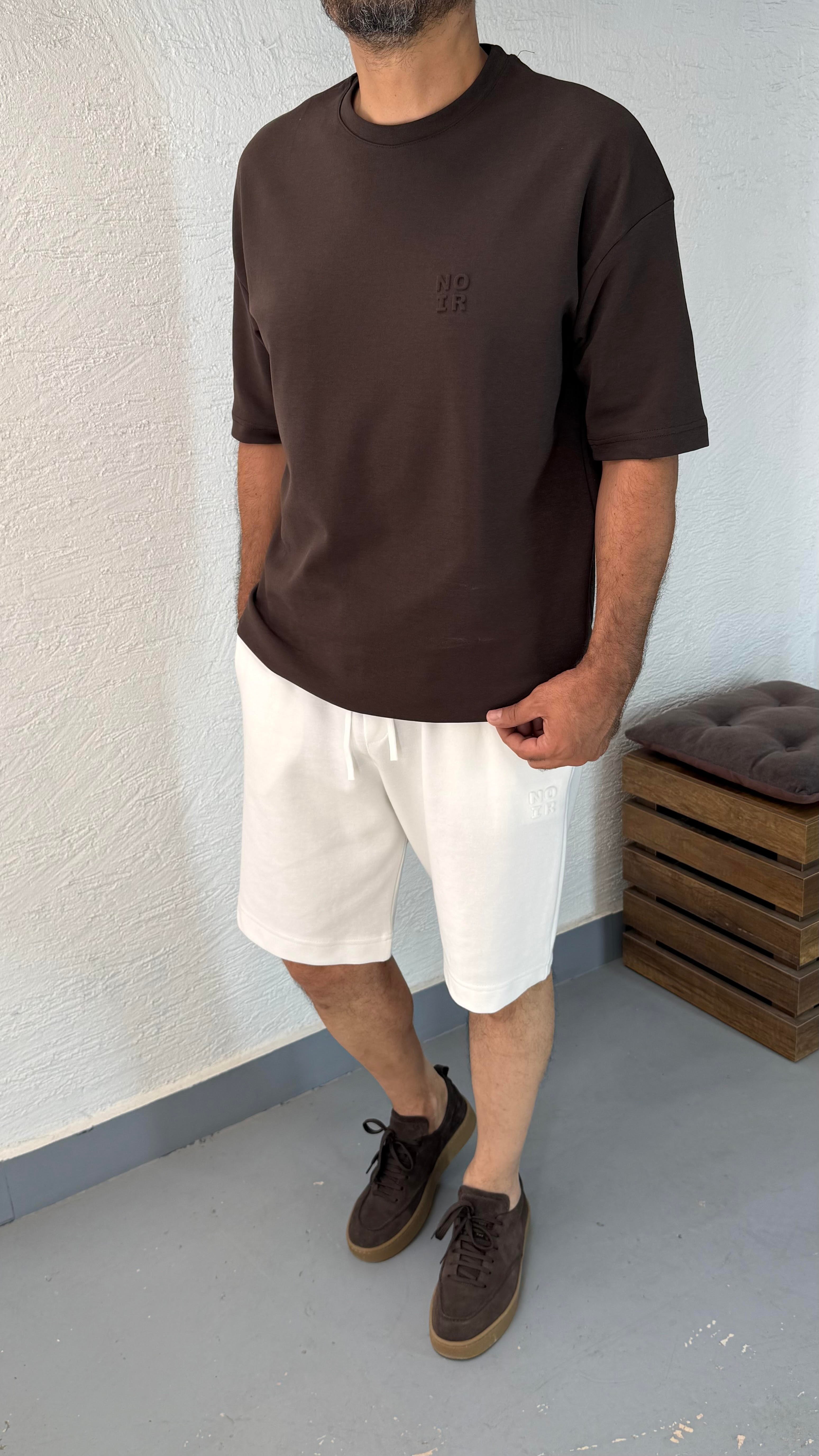 Oversize Basic Noer Tshirt Kahve