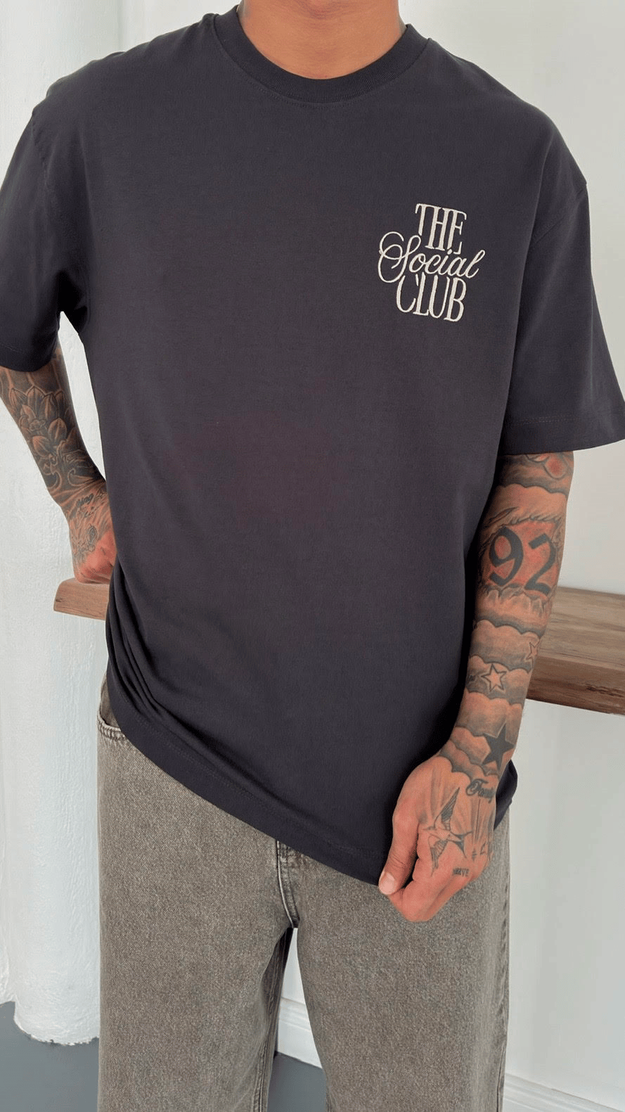 Oversize Baskı ve Nakışlı TShirt