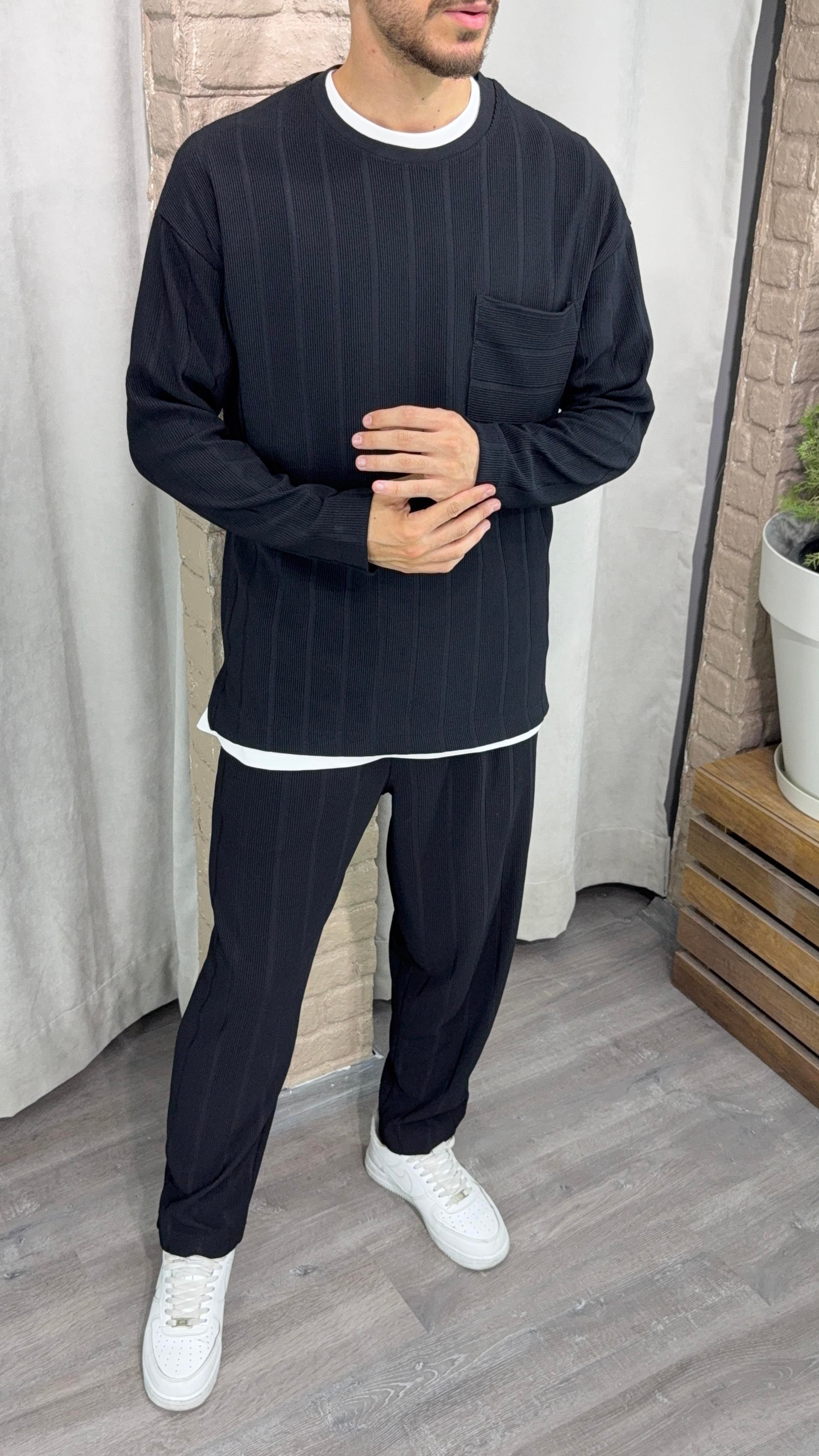 Oversize Cepli Sweat ve Boyfriend Pantolon