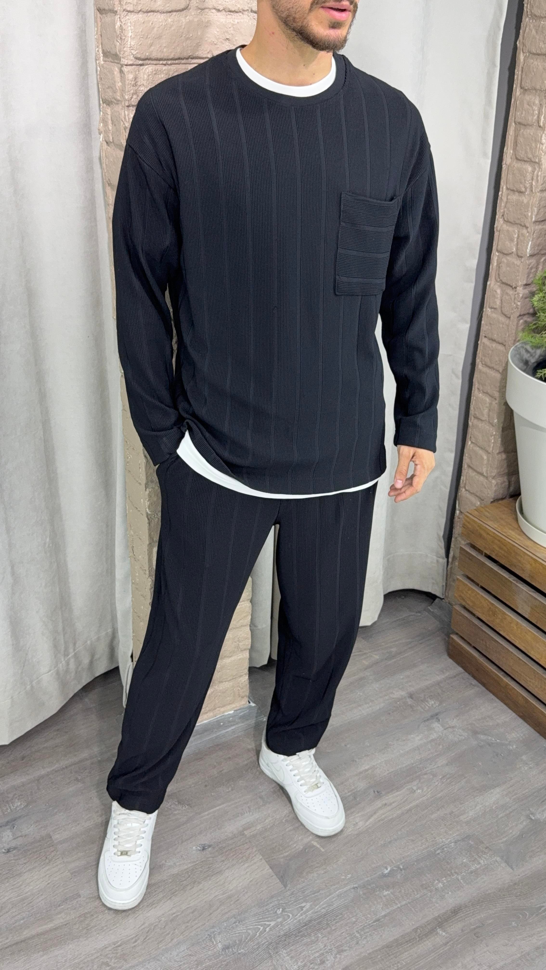 Oversize Cepli Sweat ve Boyfriend Pantolon