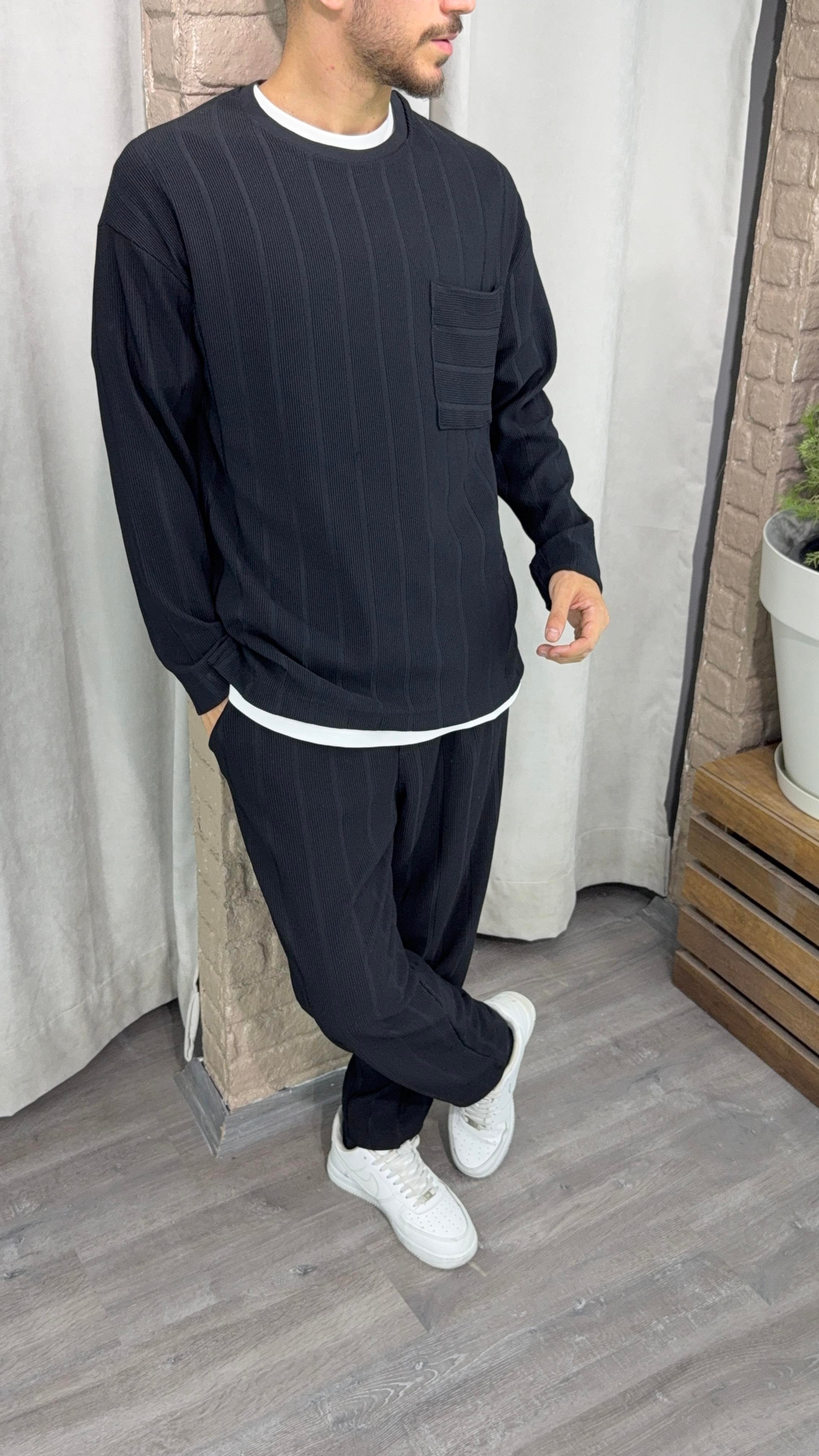 Oversize Cepli Sweat ve Boyfriend Pantolon