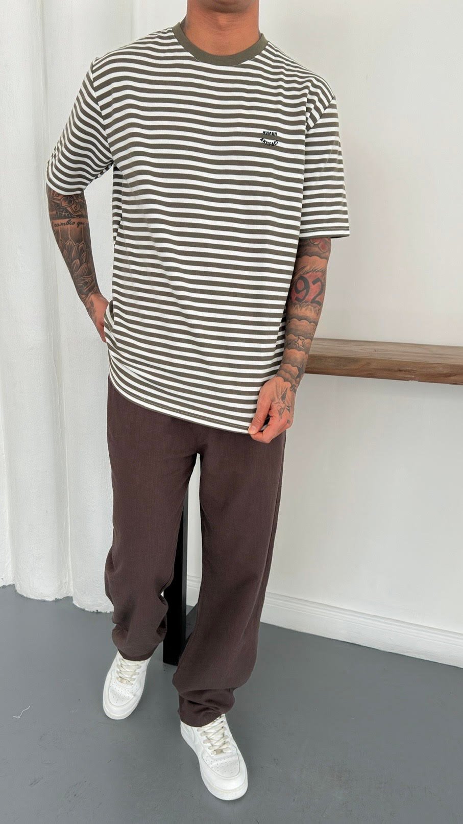 Oversize Çizgili TShirt