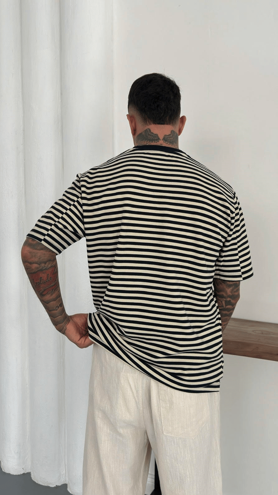 Oversize Çizgili TShirt