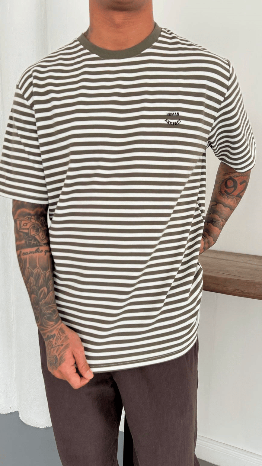 Oversize Çizgili TShirt