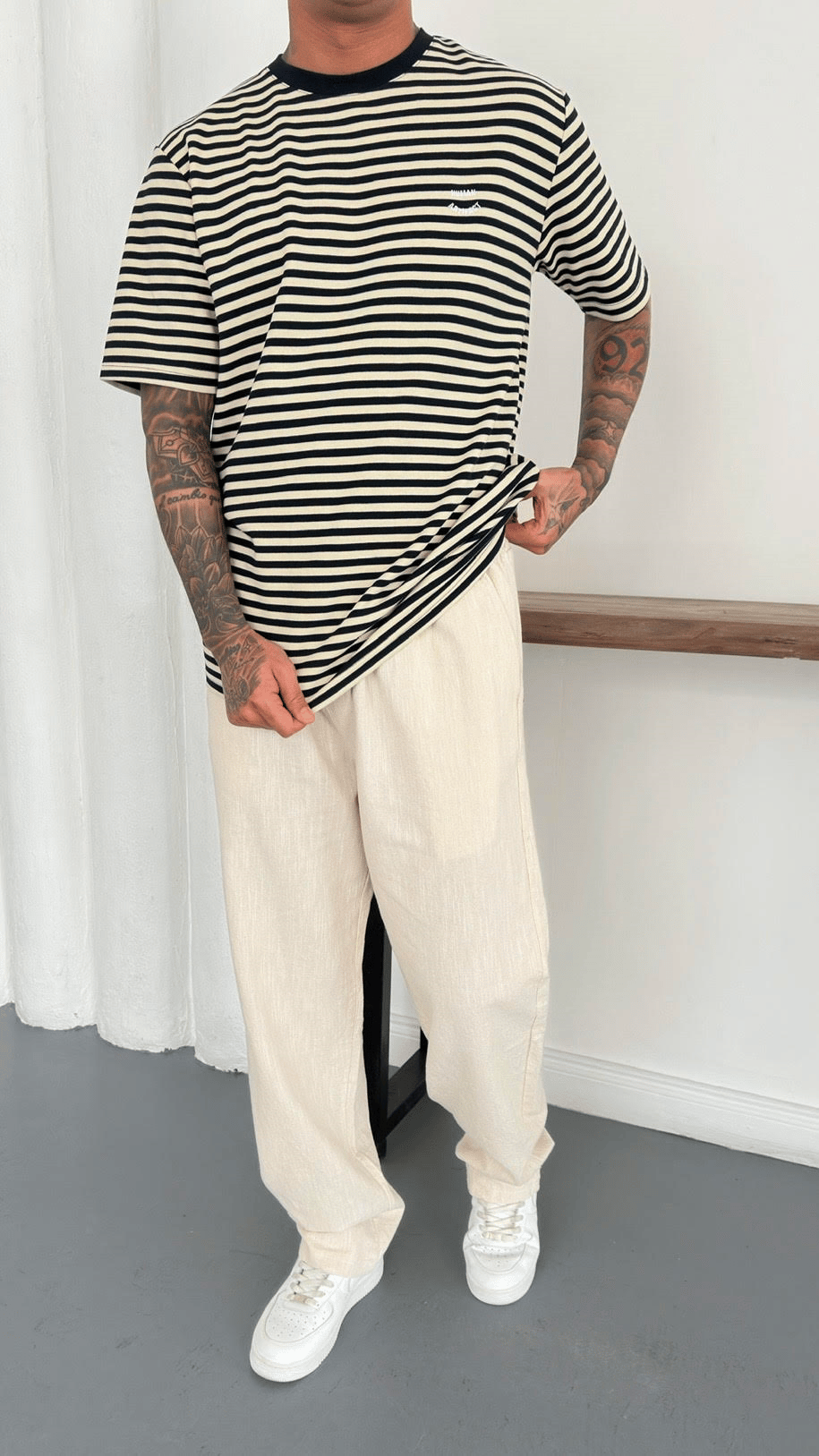 Oversize Çizgili TShirt