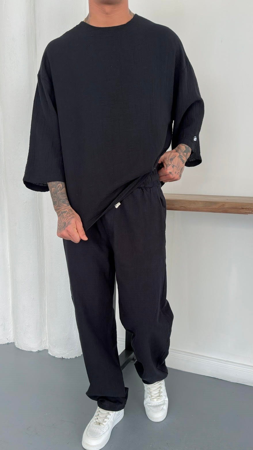 Oversize Fakirkol Müslin Kumaş TShirt