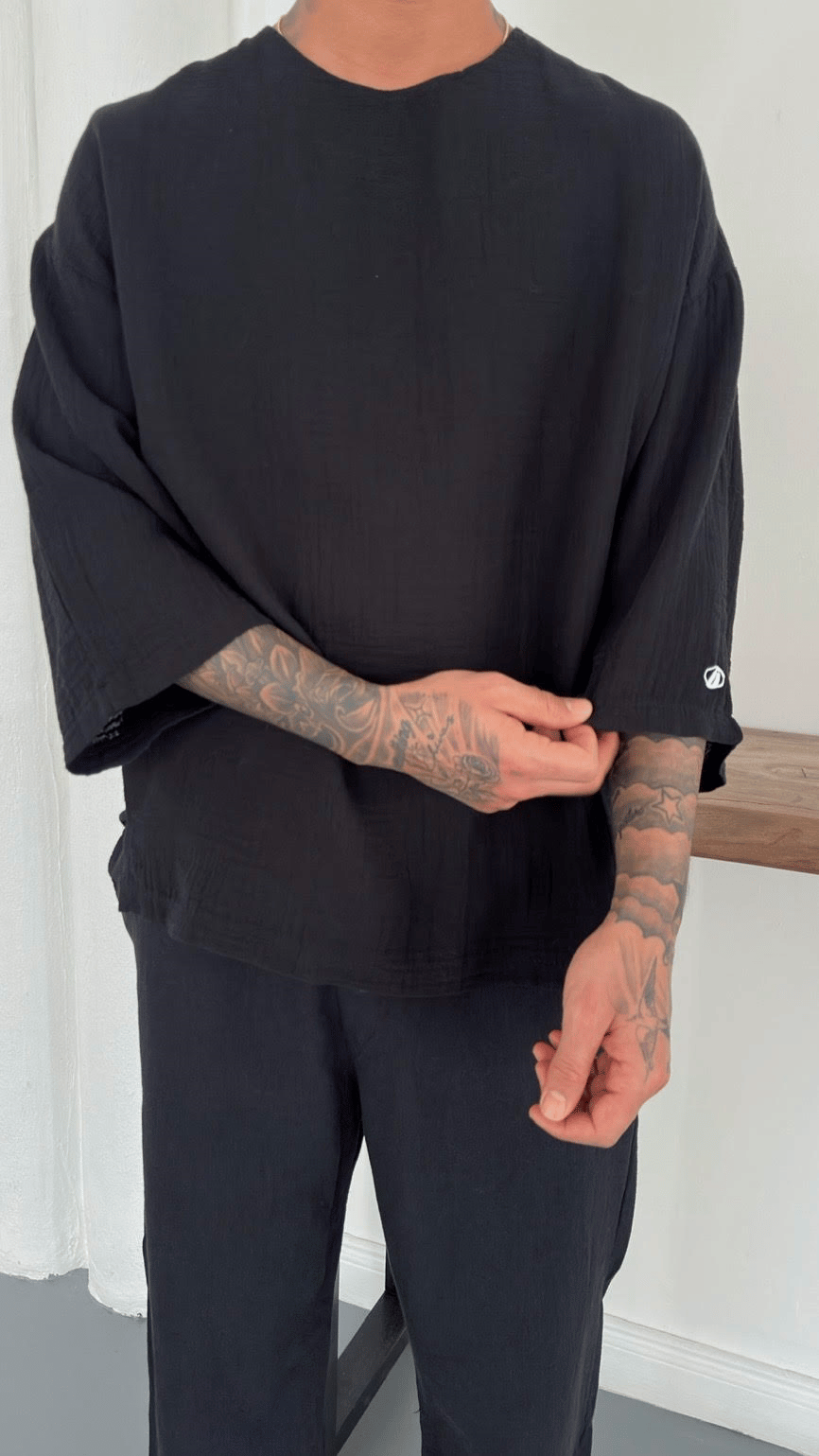 Oversize Fakirkol Müslin Kumaş TShirt